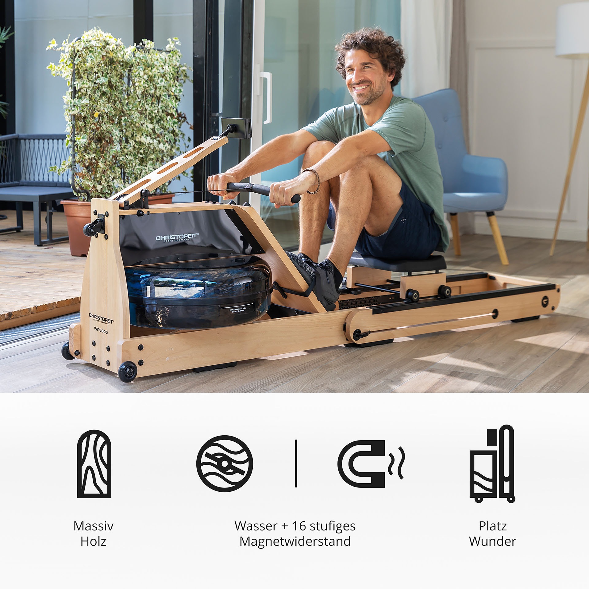 Christopeit Sport® Ruderzugmaschine »WP 5000«, Testsieger Stiftung Warentest Ausgabe 1/2025, Rudermaschine