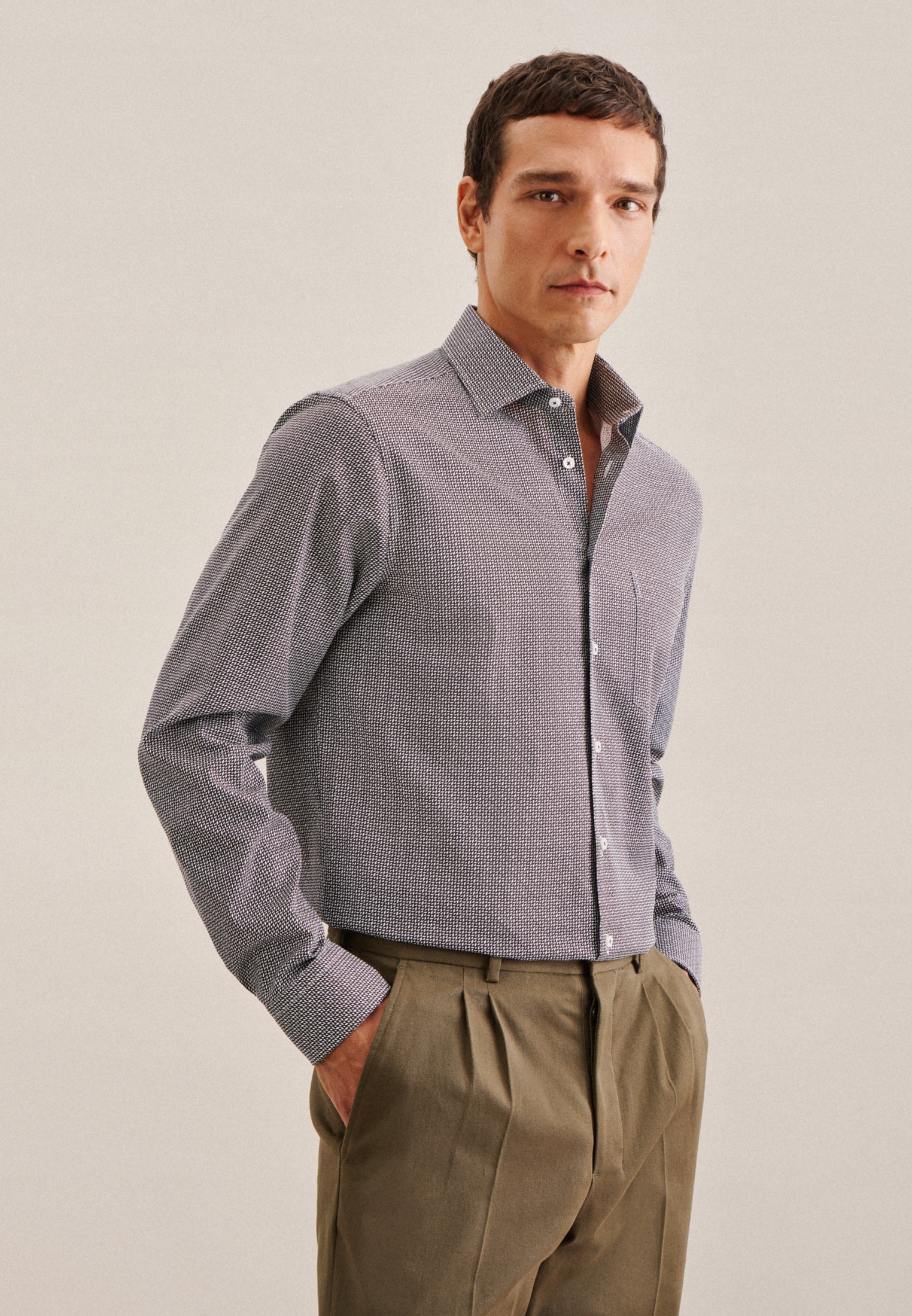 seidensticker Businesshemd "Regular" Regular 1/1 Kentkragen Druck günstig online kaufen