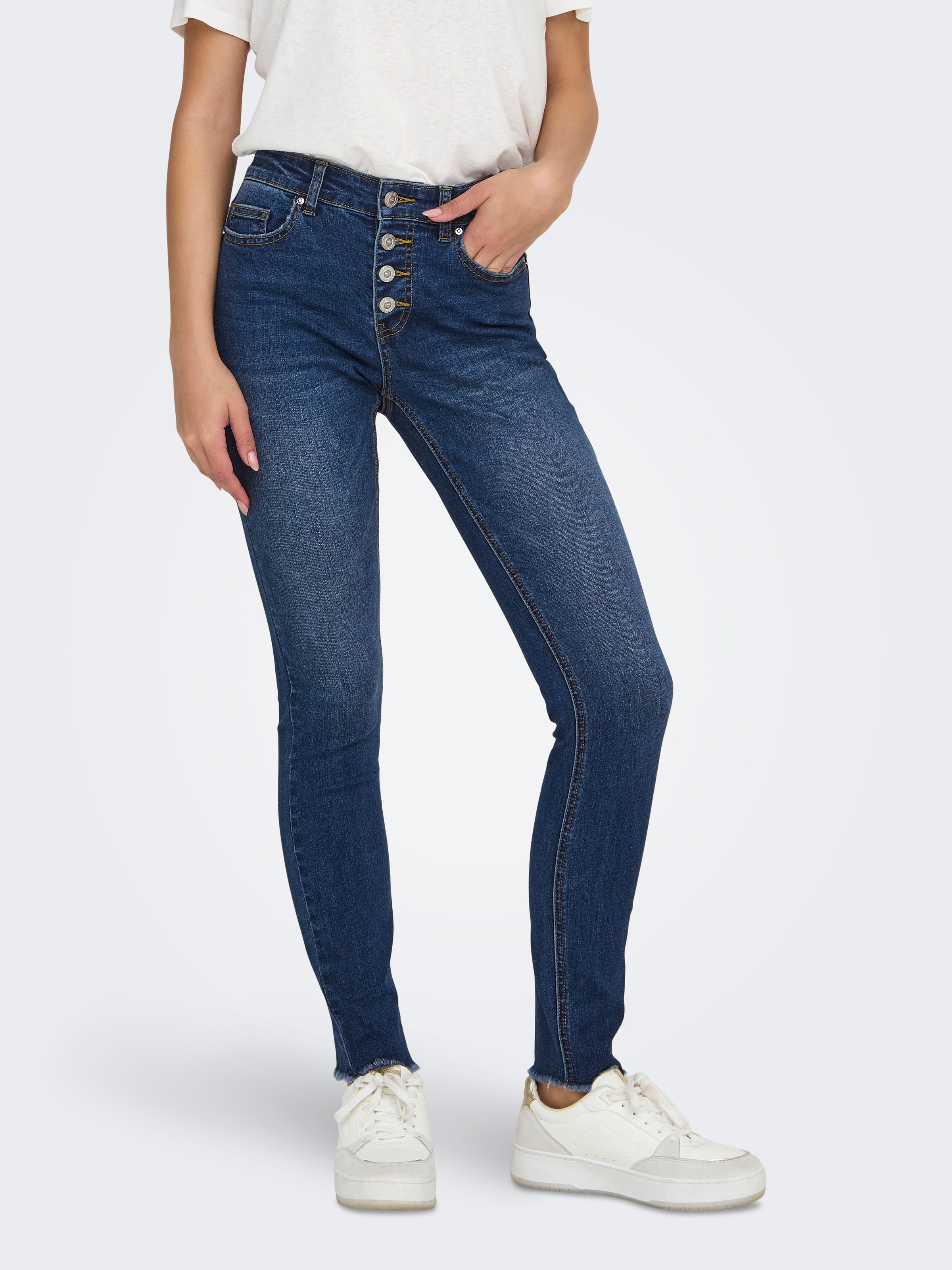 ONLY Skinny-fit-Jeans "ONLMIA MID WAIST BUTTON SK RW ANK BOX" günstig online kaufen