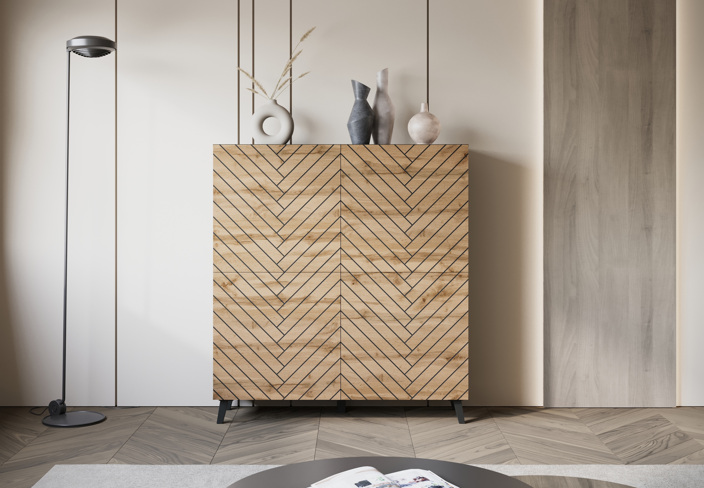 Home affaire Highboard "Phuket, Front MDF" moderne Kommode mit 4 Türen und günstig online kaufen