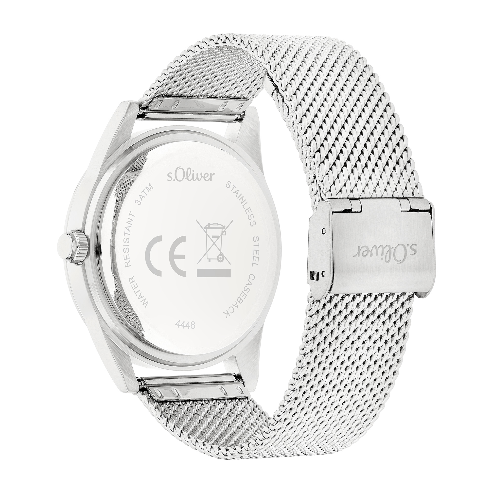 s.Oliver Multifunktionsuhr »Round Basic« Quarzuhr, Armbanduhr, Herrenuhr, Edelstahlarmband, analog