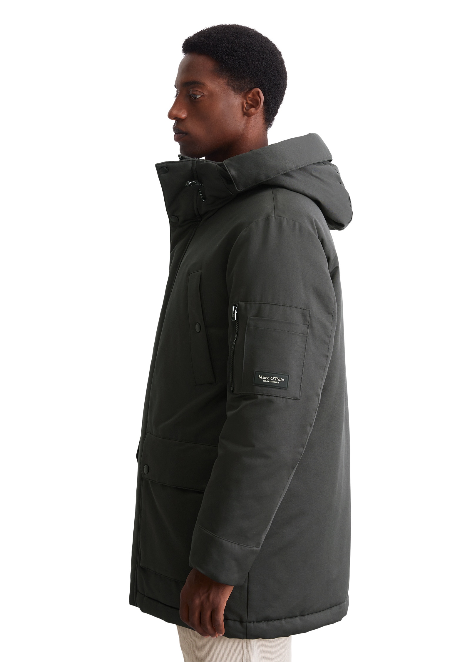 Marc O'Polo Outdoorjacke »aus wasserabweisendem Micro-Canvas«, mit Kapuze