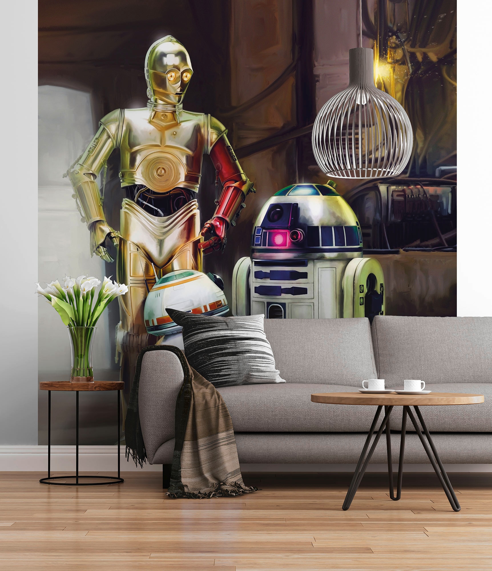 Komar Fototapete »STAR WARS Three Droids«, 184x254 cm (Breite x Höhe)