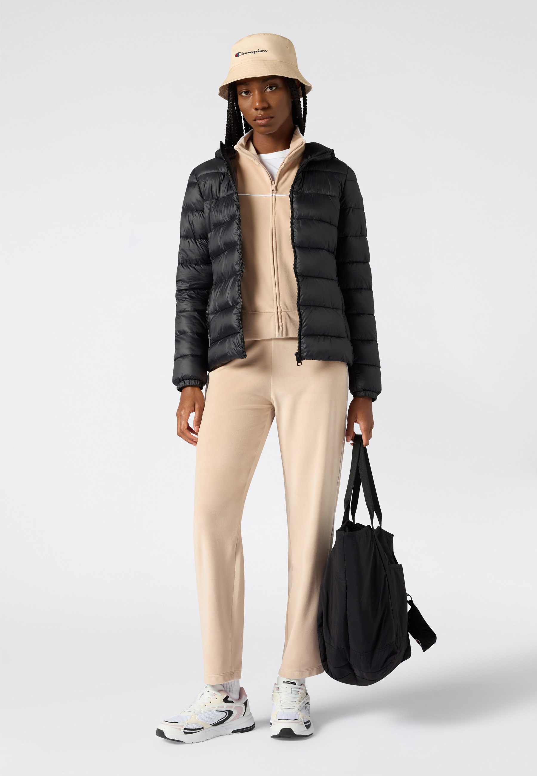 Steppjacke CHAMPION "Light Outdoor Polyfilled Hooded Jacket", Damen, Gr. XXL (50/52), nbk, Obermaterial: 100% Polyamid. Futter: 100% Polyester. Wattierung: 100% Polyester, Jacken Steppjacke, für Erwachsene, aus Polyamid, mit Polyester-Futter und Wattierun 3