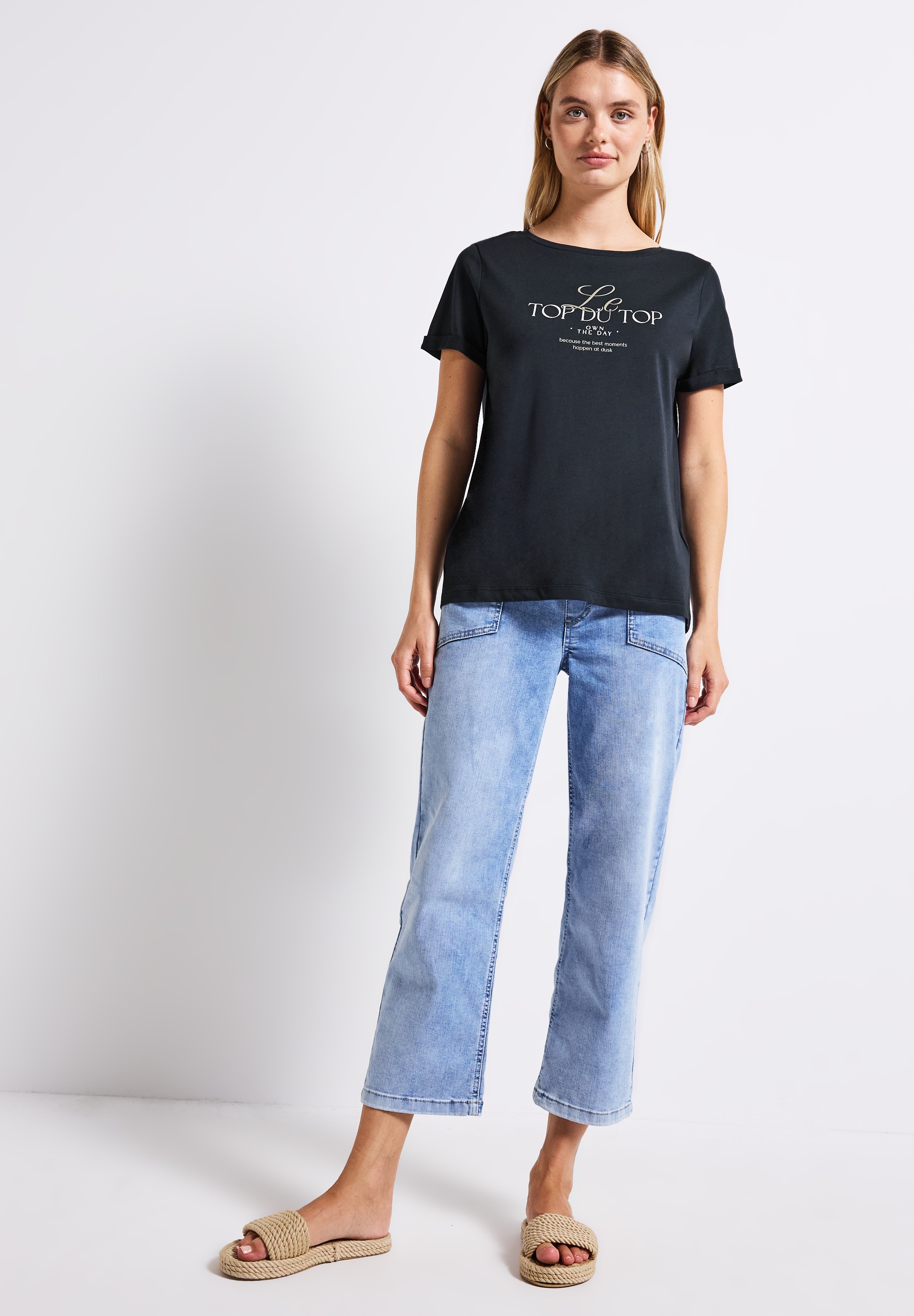 STREET ONE Print-Shirt, aus Baumwolle mit Stretchante