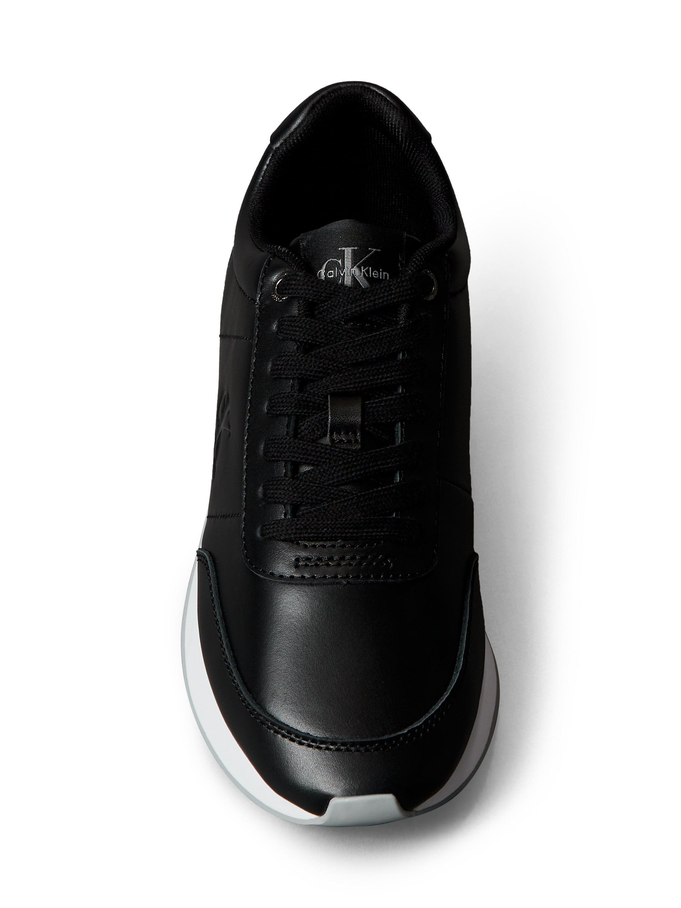 Calvin Klein Jeans Sneaker »RETRO RUNNER LACE UP LTH MG«, Schnürschuh, Halbschuh, Freizeitschuh mit gepolstertem Schaftrand