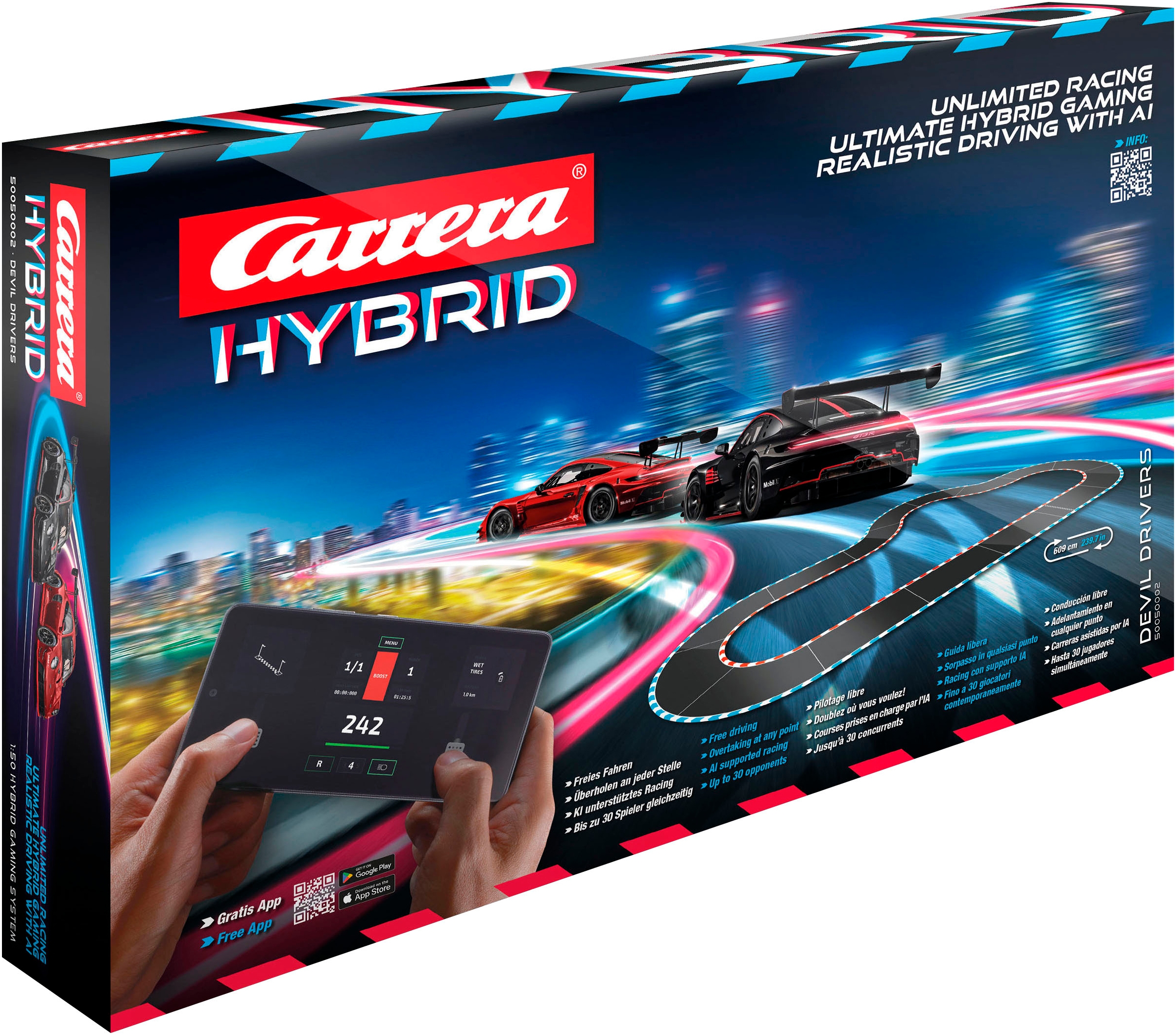 Carrera® Autorennbahn »Carrera Hybrid, Devil Drivers«, mit APP Steuerung