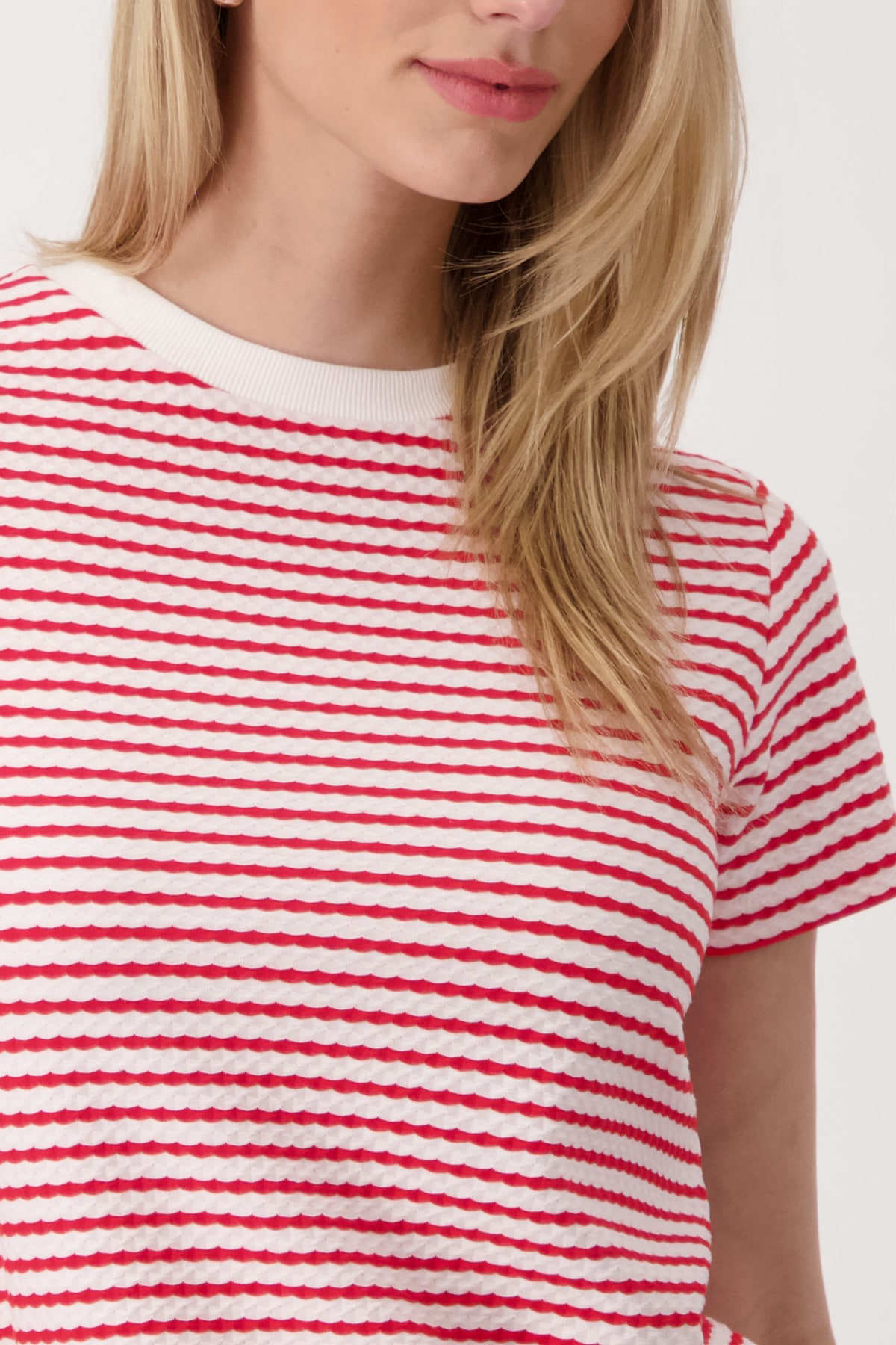 Monari T-Shirt »Shirt Struktur«, Mit Rundhalsausschnitt