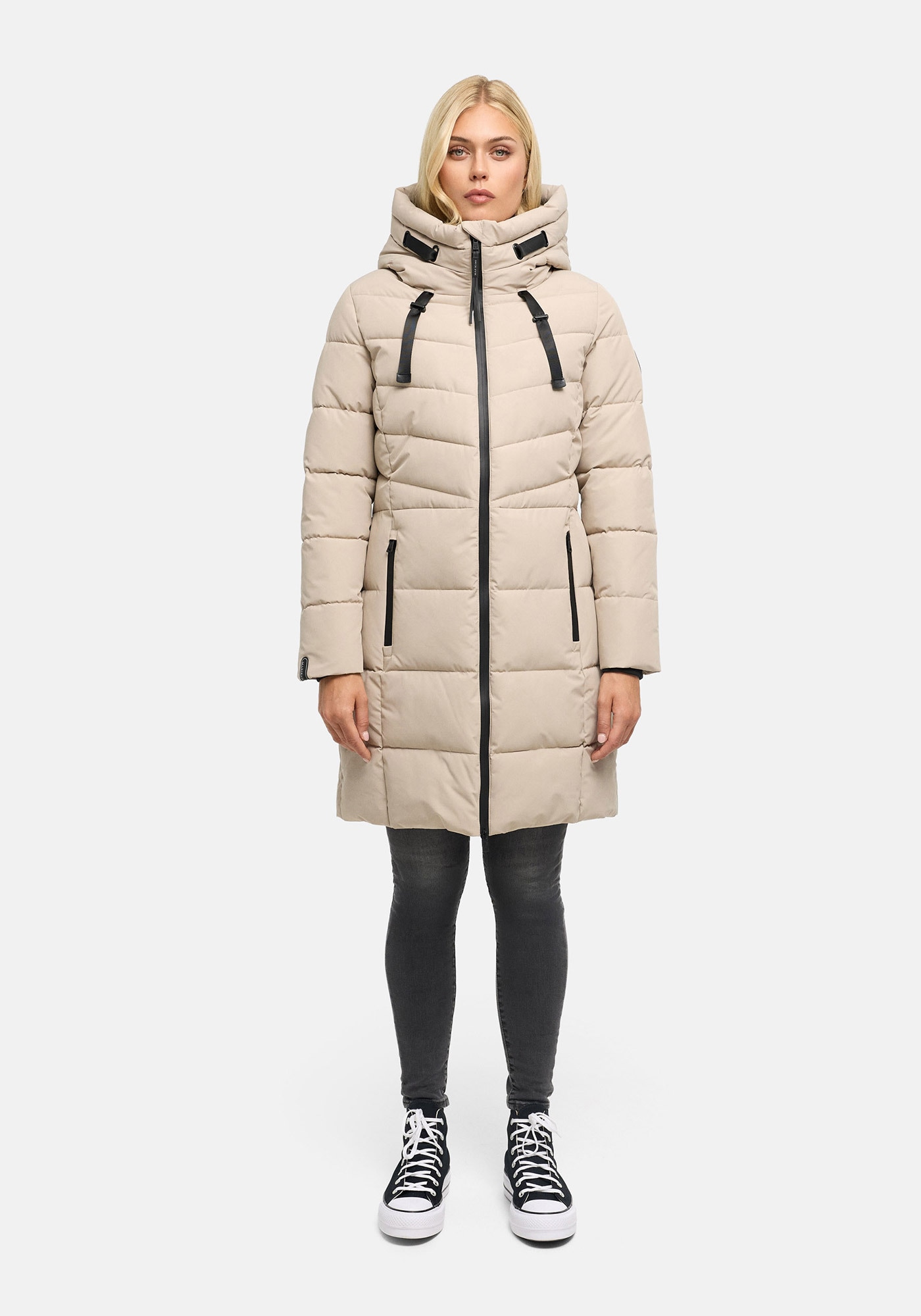 Marikoo Winterjacke "Natsukoo XVI" Stepp Mantel mit großer Kapuze