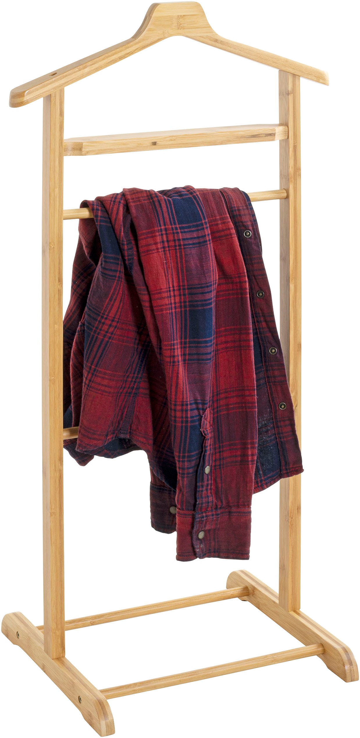 HAKU Herrendiener »Anzugständer, Dressboy, Kleiderboy, Kleiderbutler, Stiller Diener« freiform - aus Bambus natur -B/T/H 48/36/97 cm