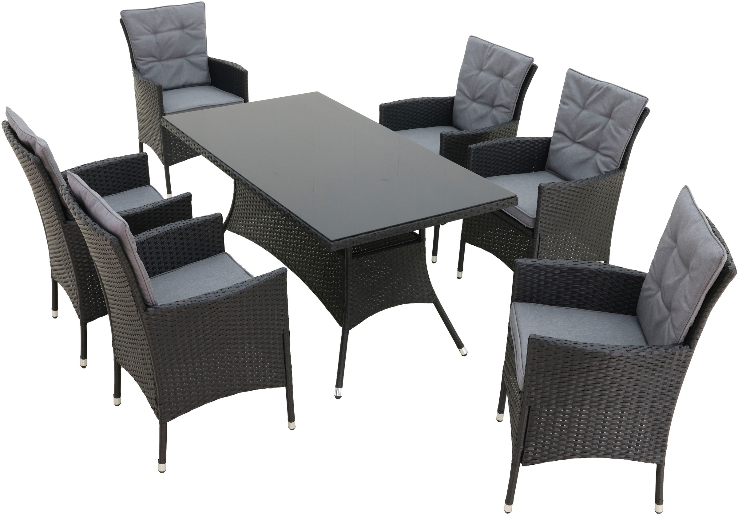 KONIFERA "Mailand" Set, 6x Sessel, 6x Sitzauflagen, 6x Rückenauflagen, 1x T günstig online kaufen