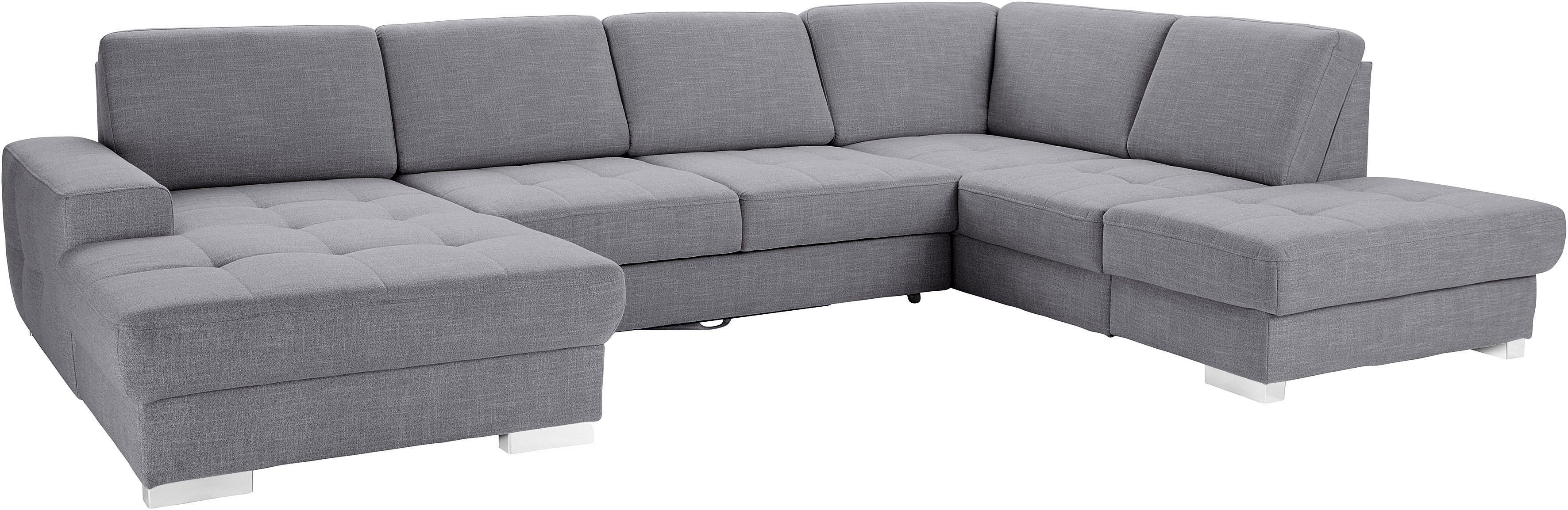 sit&more Wohnlandschaft "Santorini U-Form" mit Federkern und Sitztiefenverstellung, wahlweise mit Schlaffunktion