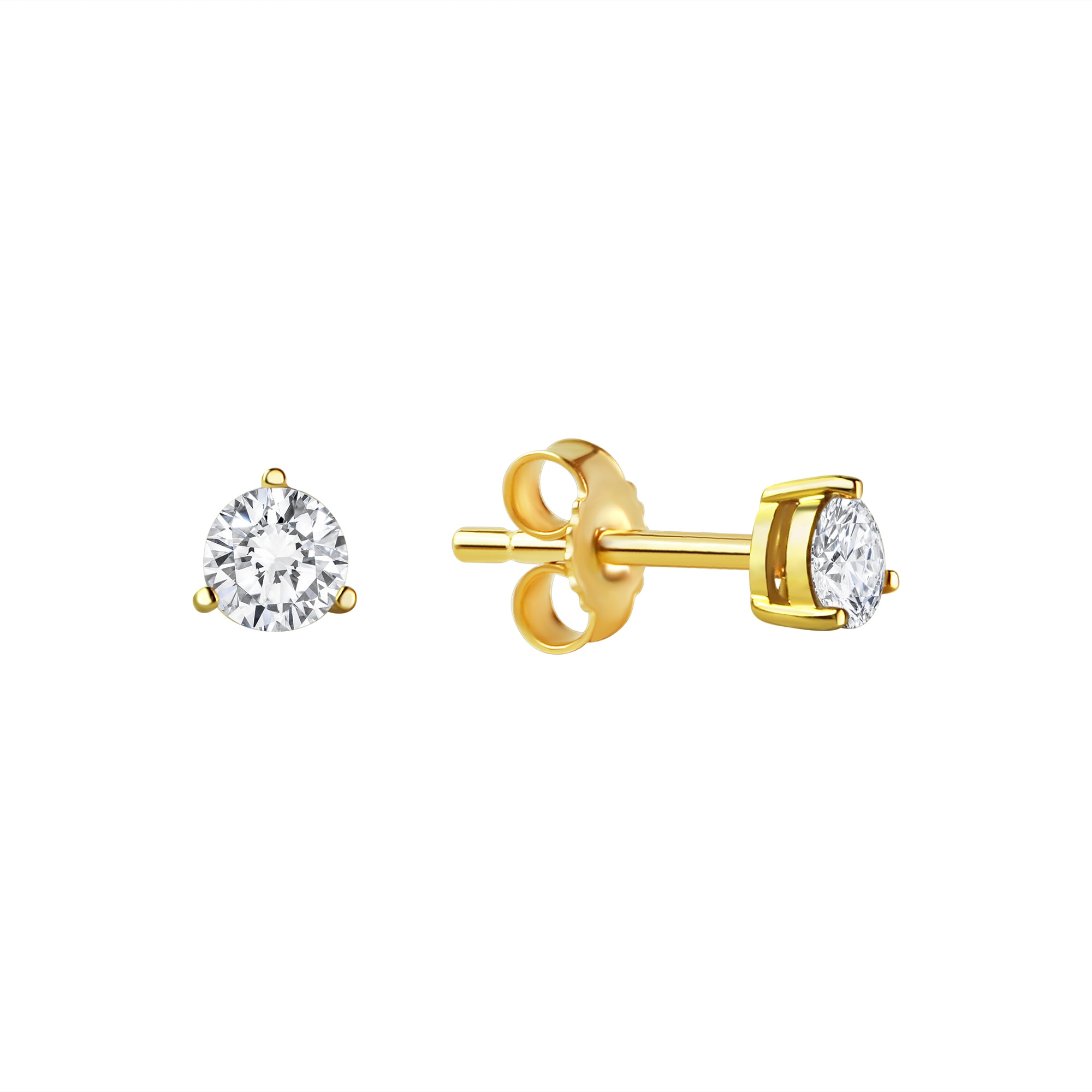 Paar Ohrstecker VIVANCE "333/- Gelbgold glanz Zirkonia", gelb (gelb, weiß), Ohrringe, Damen, one-size, Gold