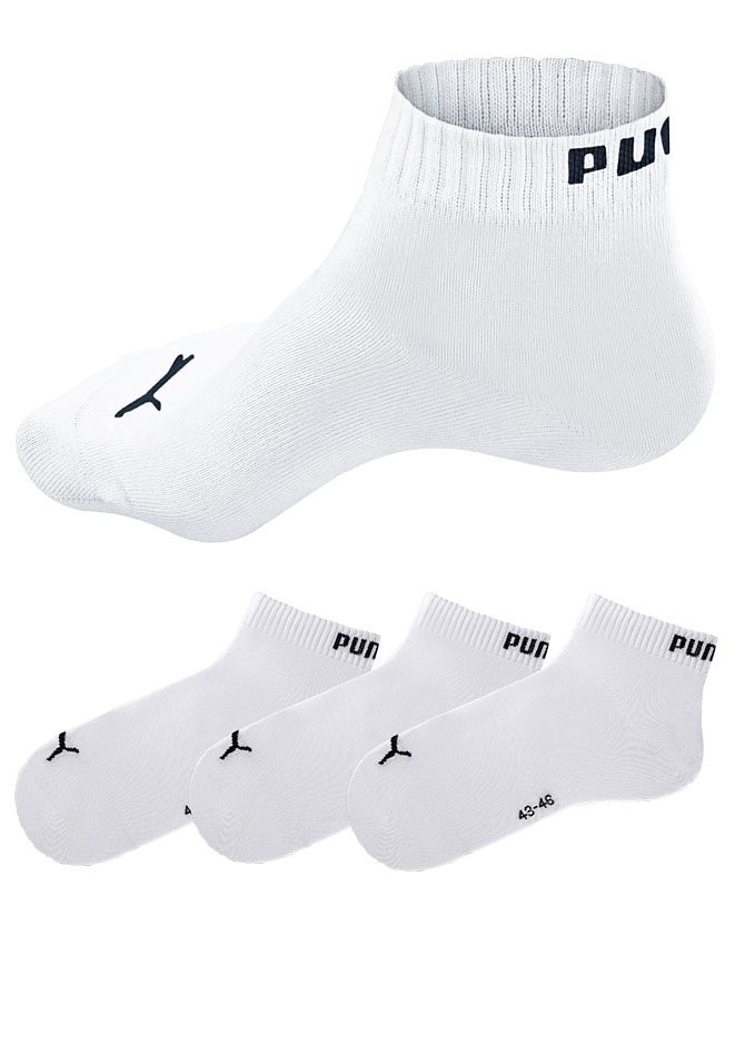 PUMA Kurzsocken, (3 Paar), Atmungsaktiv, Rippenbündchen, weiche Baumwollmischung