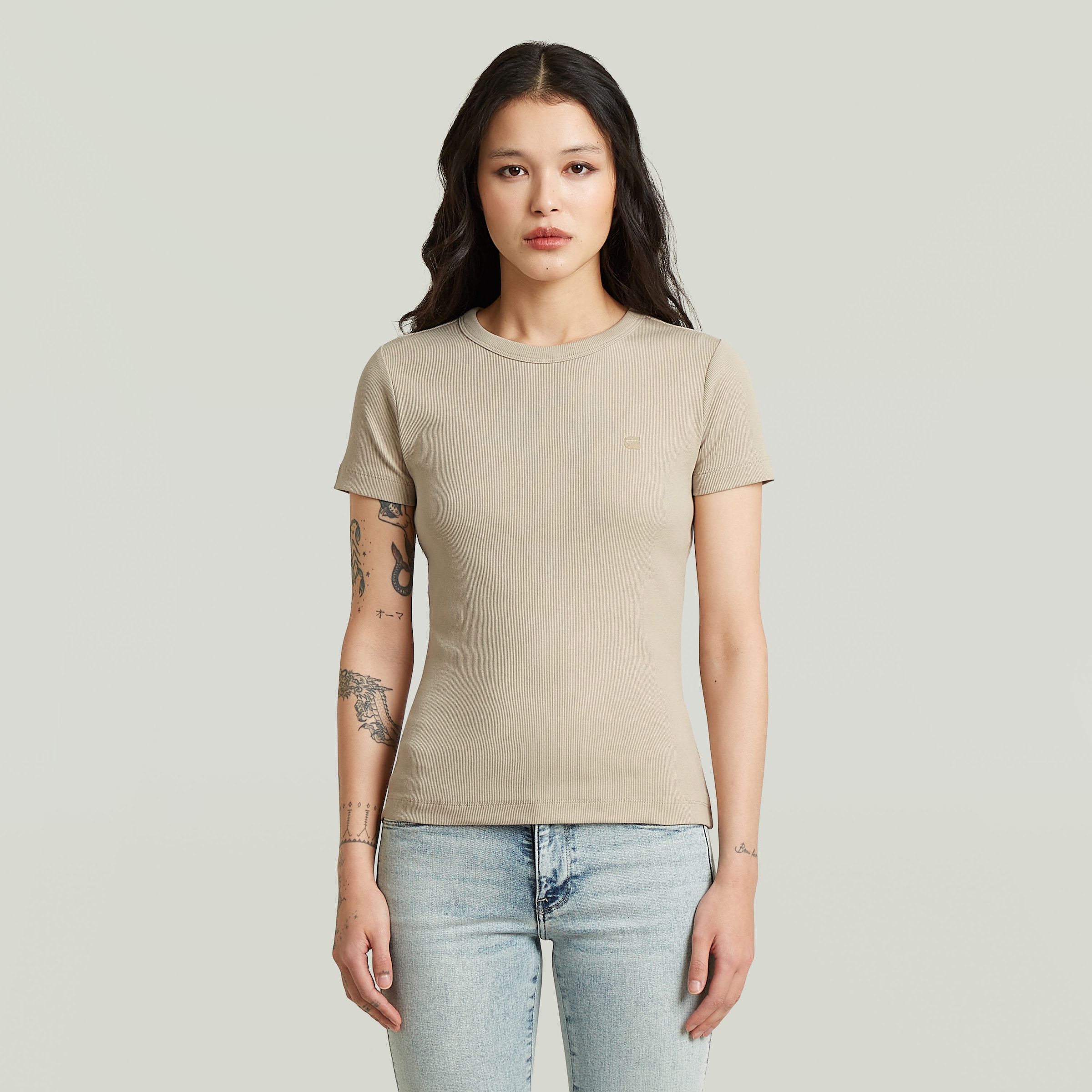 G-STAR T-Shirt "Slim Rib Wmn" in Rundhalsform günstig online kaufen