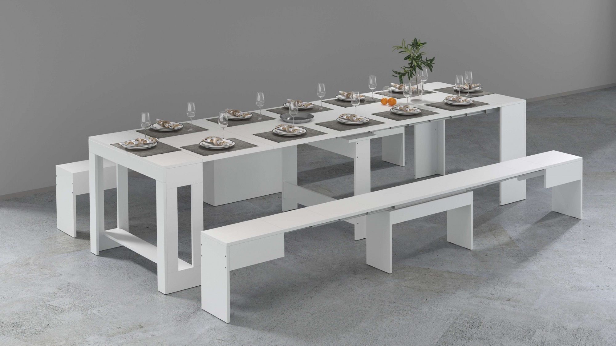 INOSIGN Sitzgruppe "Praktika" Spar-Set, Set beinhaltet 2 Bänke, 2 Stk. tlg. günstig online kaufen