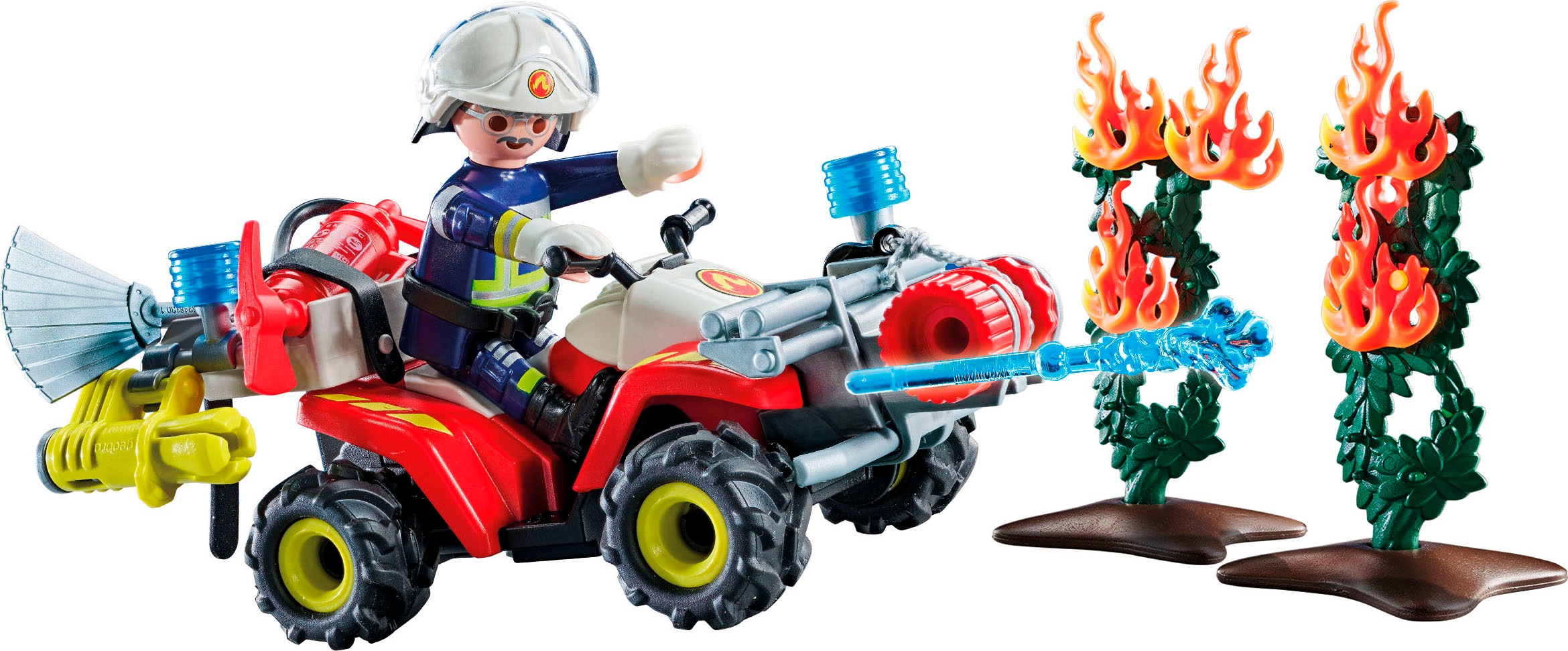 Playmobil® Konstruktions-Spielset »Feuerwehr Quad löscht Heckenbrand (71825), Playmobil Action Heroes«, (47 St.)
