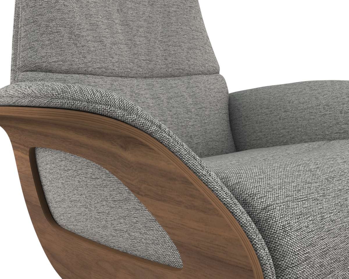 FLEXLUX Relaxsessel »Clement elektrischer Funktionsessel«, Größe M, Rücken & Fußteil elektrisch, Akku, Arml. Walnuss, Fuß Alu