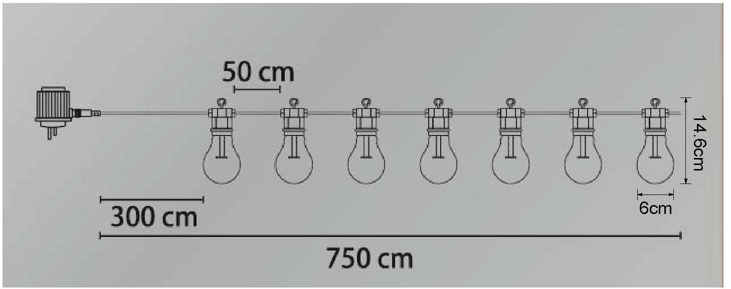 GLOBO LIGHTING LED-Lichterkette »NIRVANA«, Kette/bunt/IP44/Garten/Terrasse/Glas bunt/ LxBxH: 7500x60x146mm