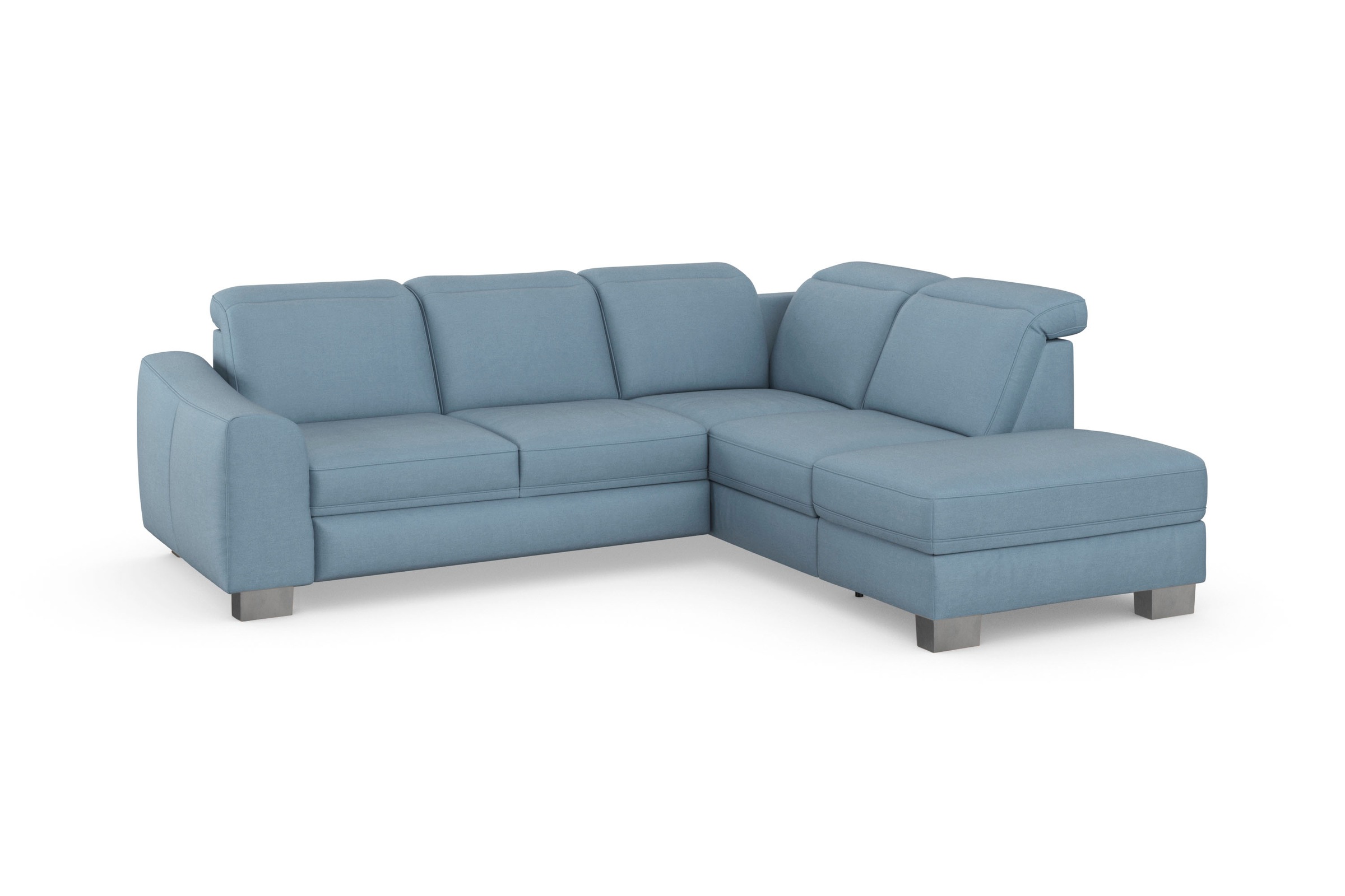 Thumbnail - sit&more Ecksofa "Dundee L-Form" mit Federkern und Edelstahlfüßen, wahlweise mit Kopfteilverstellung
