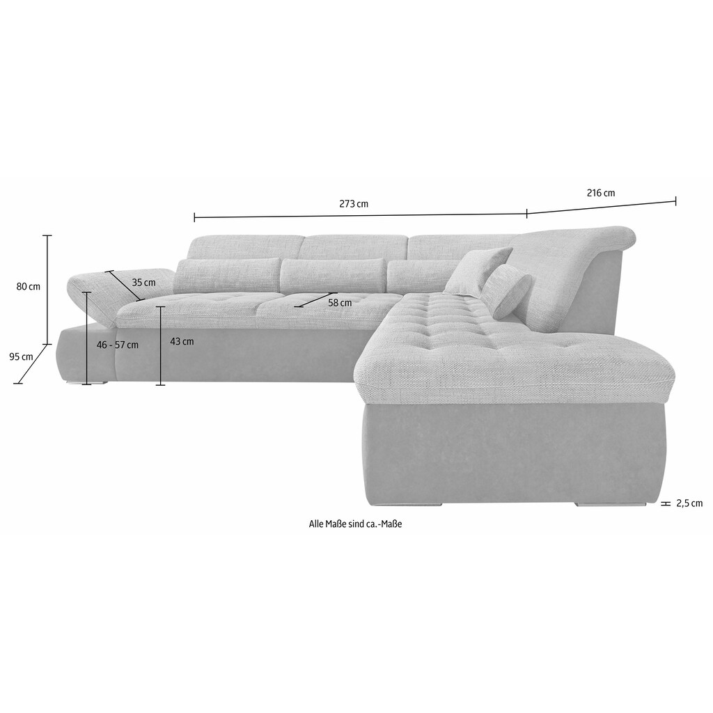 DOMO collection Ecksofa »Aldo L-Form«