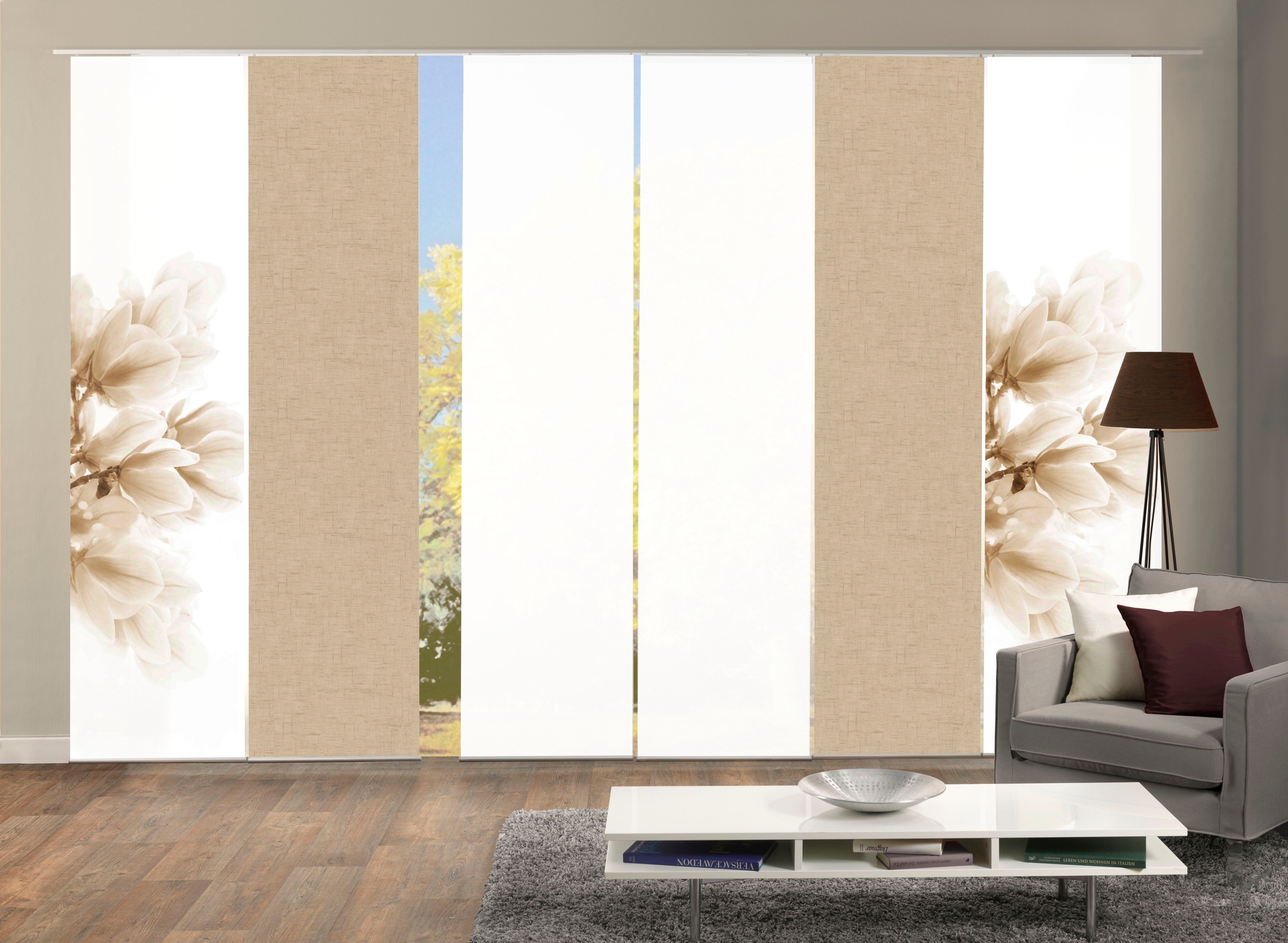 HOME WOHNIDEEN Schiebegardine "KESSI 6er SET" Paneelwagen 6 Stk. tlg. Schie günstig online kaufen