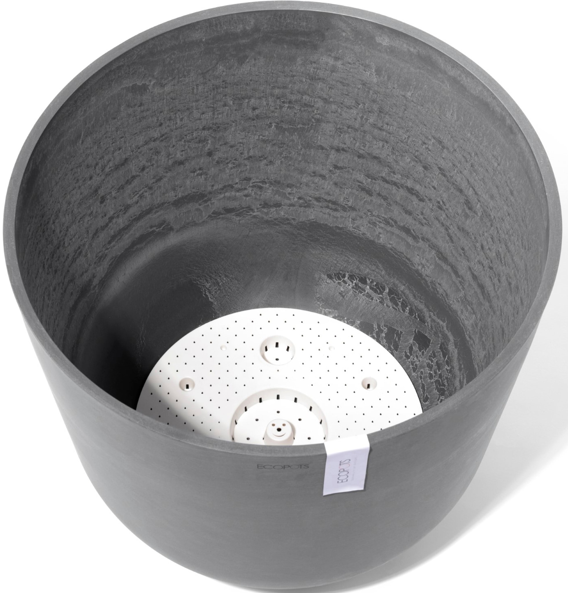 ECOPOTS Blumentopf »Oslo 55 + Wassersystem Grau«, für innen und außen: frostsicher, bruchsicher und lichtbeständig