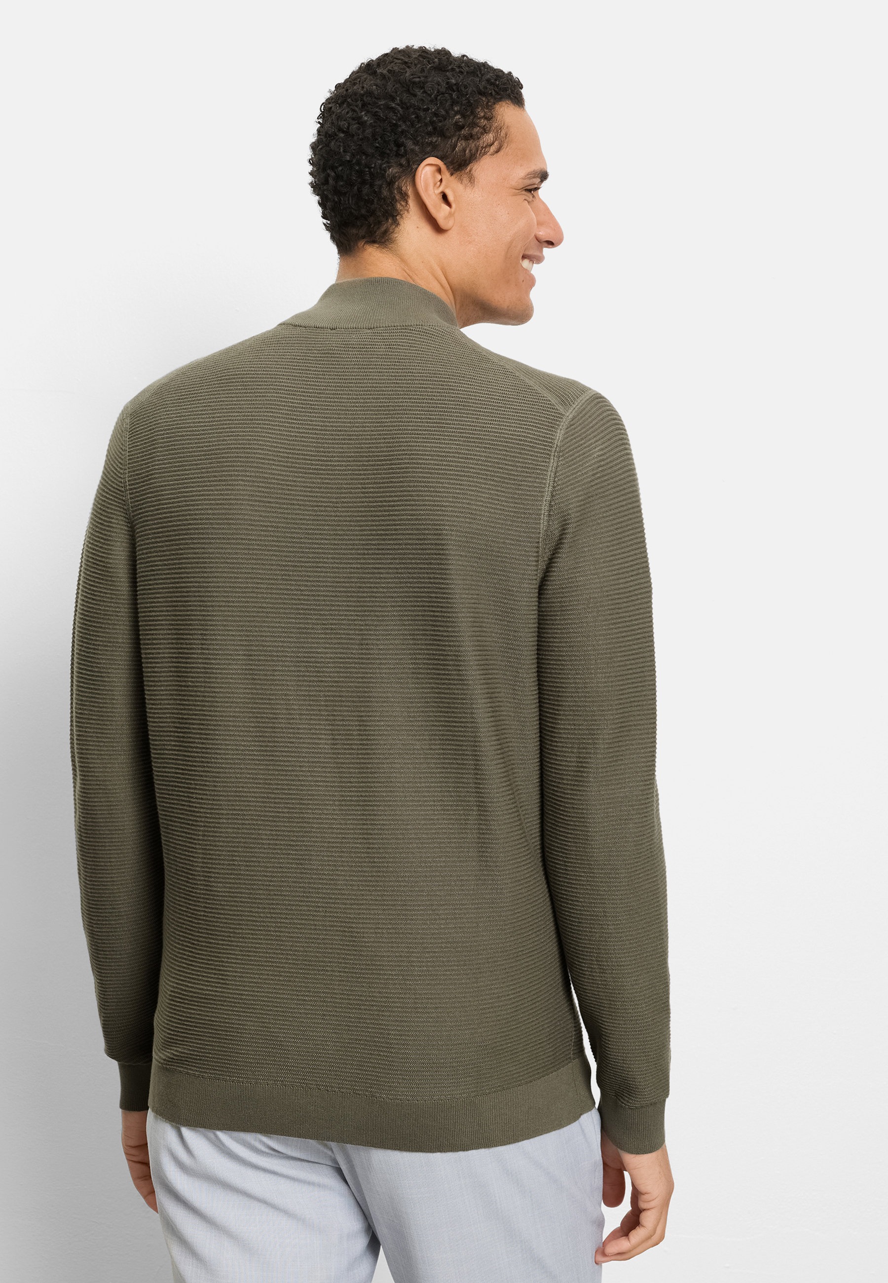 OLYMP Casual Strick Sweatshirt Jacket Olive 3XL 3