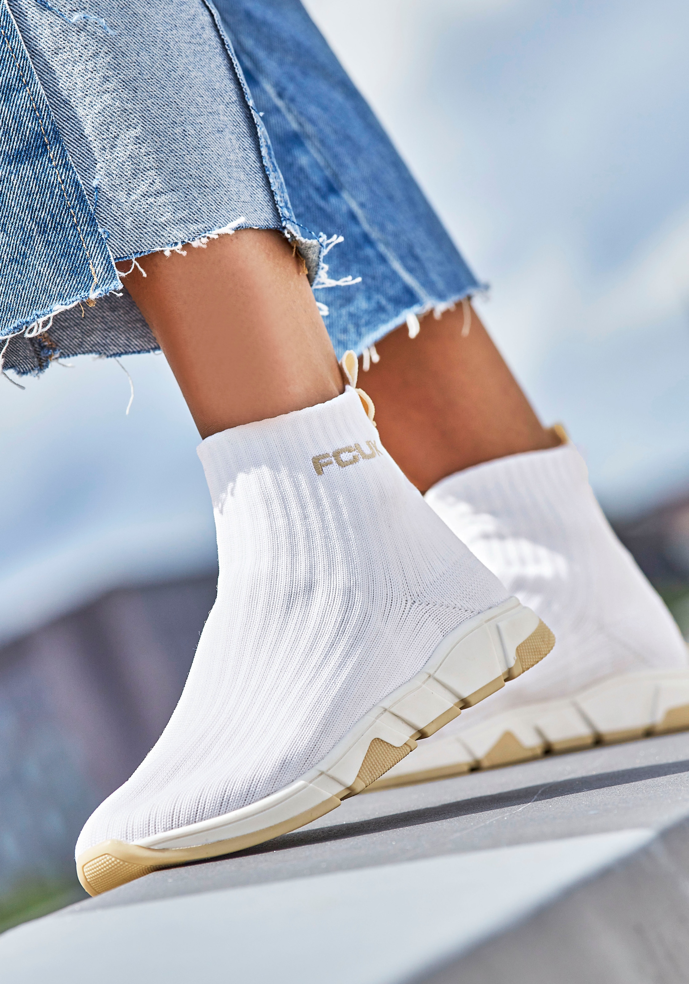 FCUK Sneaker "Sock Boot,", Freizeitschuh, Sock Sneaker, High Top Sneaker, S günstig online kaufen