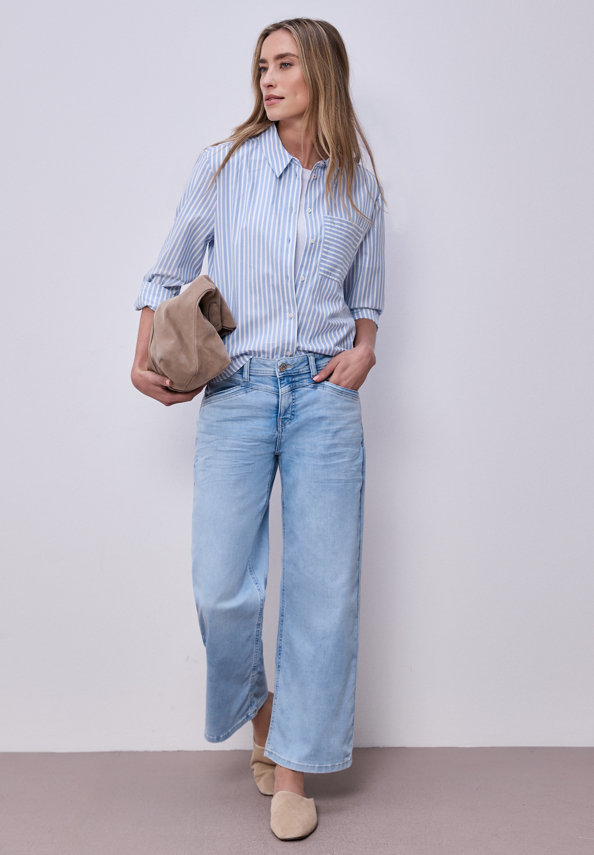 STREET ONE Hemdbluse mit Streifen Muster