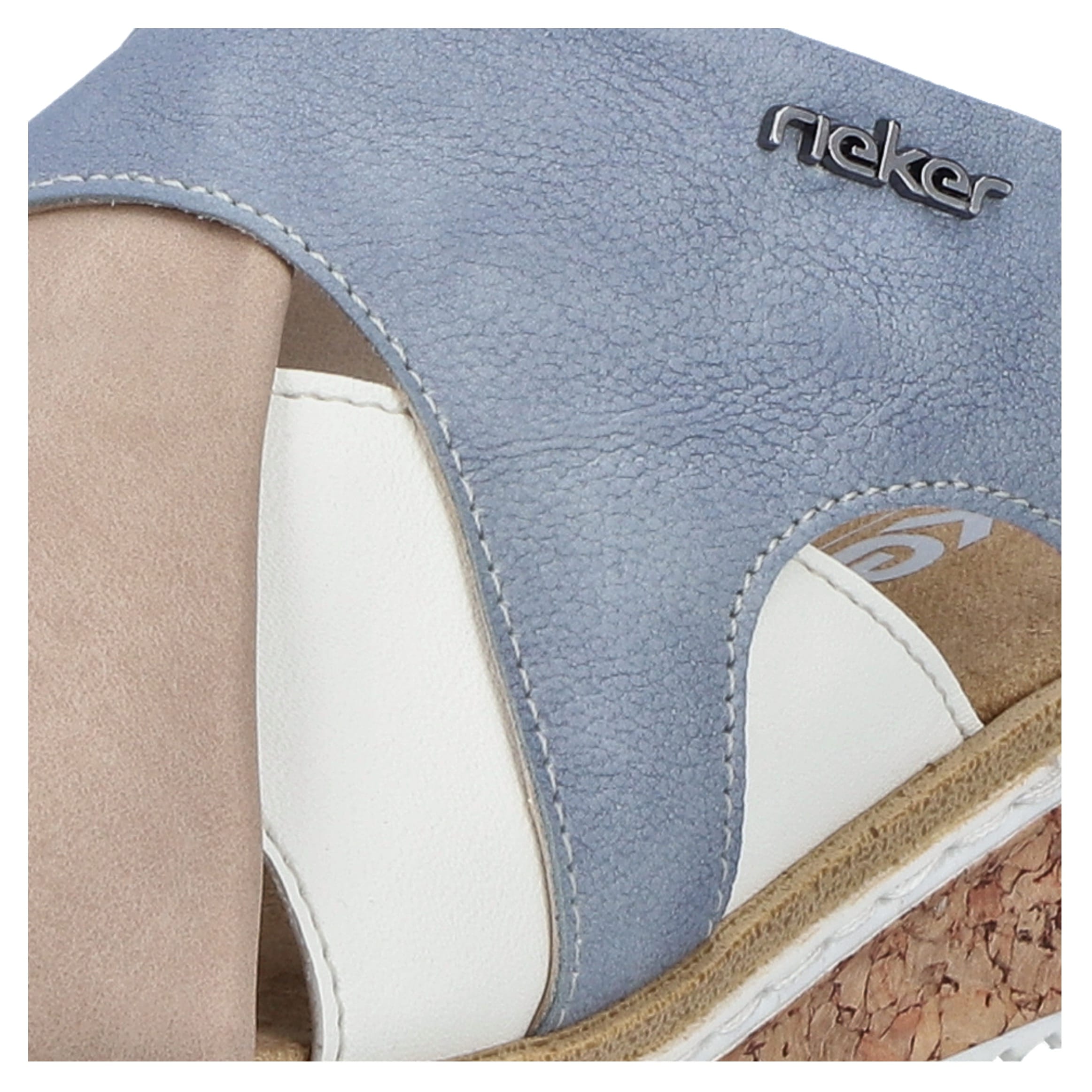 Rieker Pantolette, Sommerschuh, Hausschuh, Strandschuh, Urlaubschuh mit Stretcheinsatz