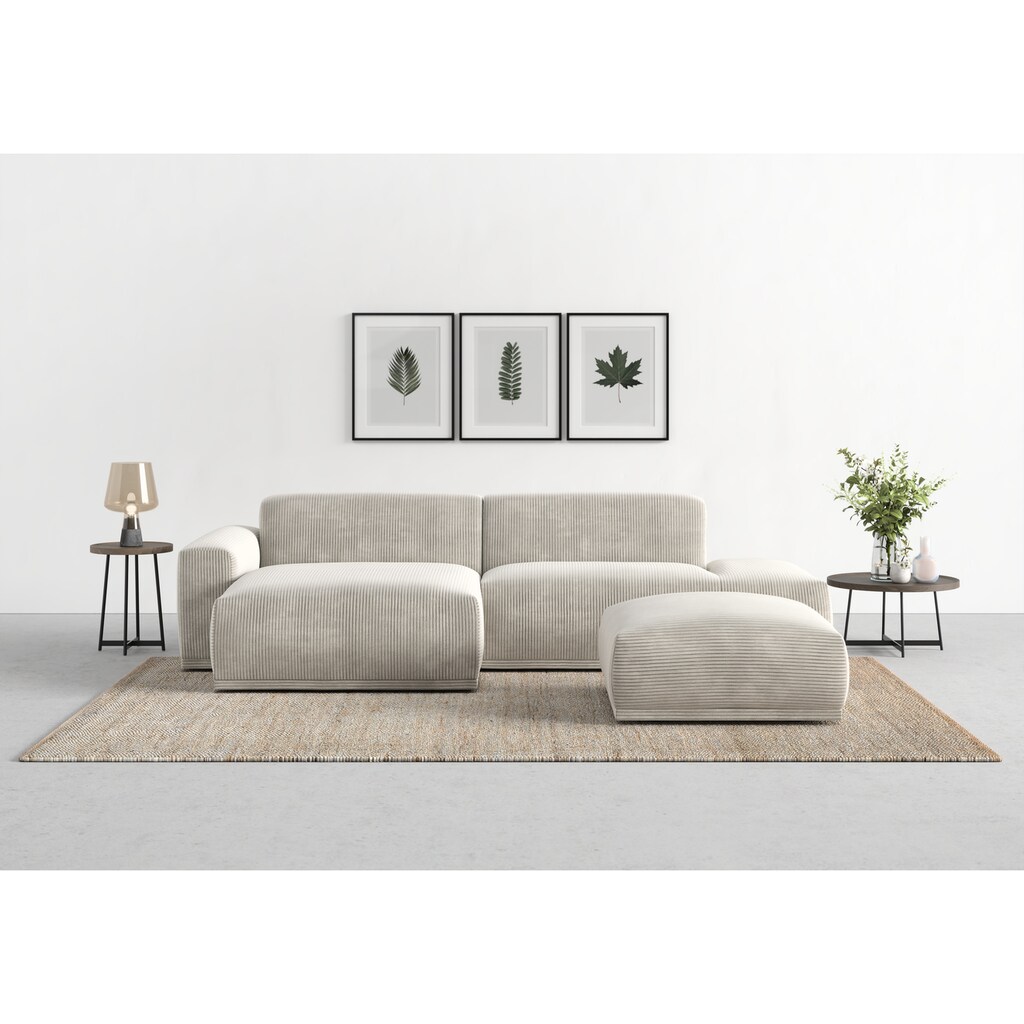 TRENDMANUFAKTUR Ecksofa »Braga«, (2 St.), in moderner Optik, mit hochwertigem Kaltschaum, in Cord bestellbar