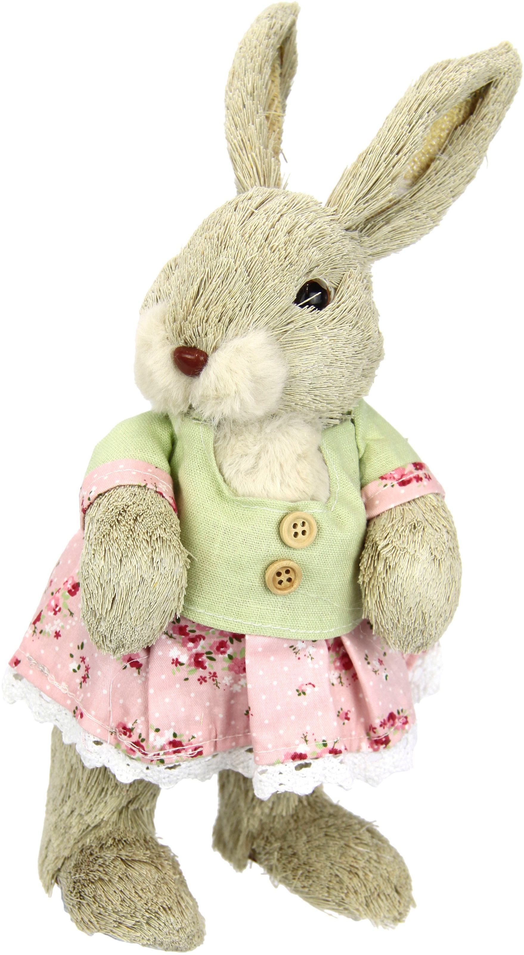 I.GE.A. 1100000002199 "Hasenmädchen mit Rock, Frühjahrsdeko" Osterdeko aus Stroh, Dekofigur, Tierfigur, Ostern