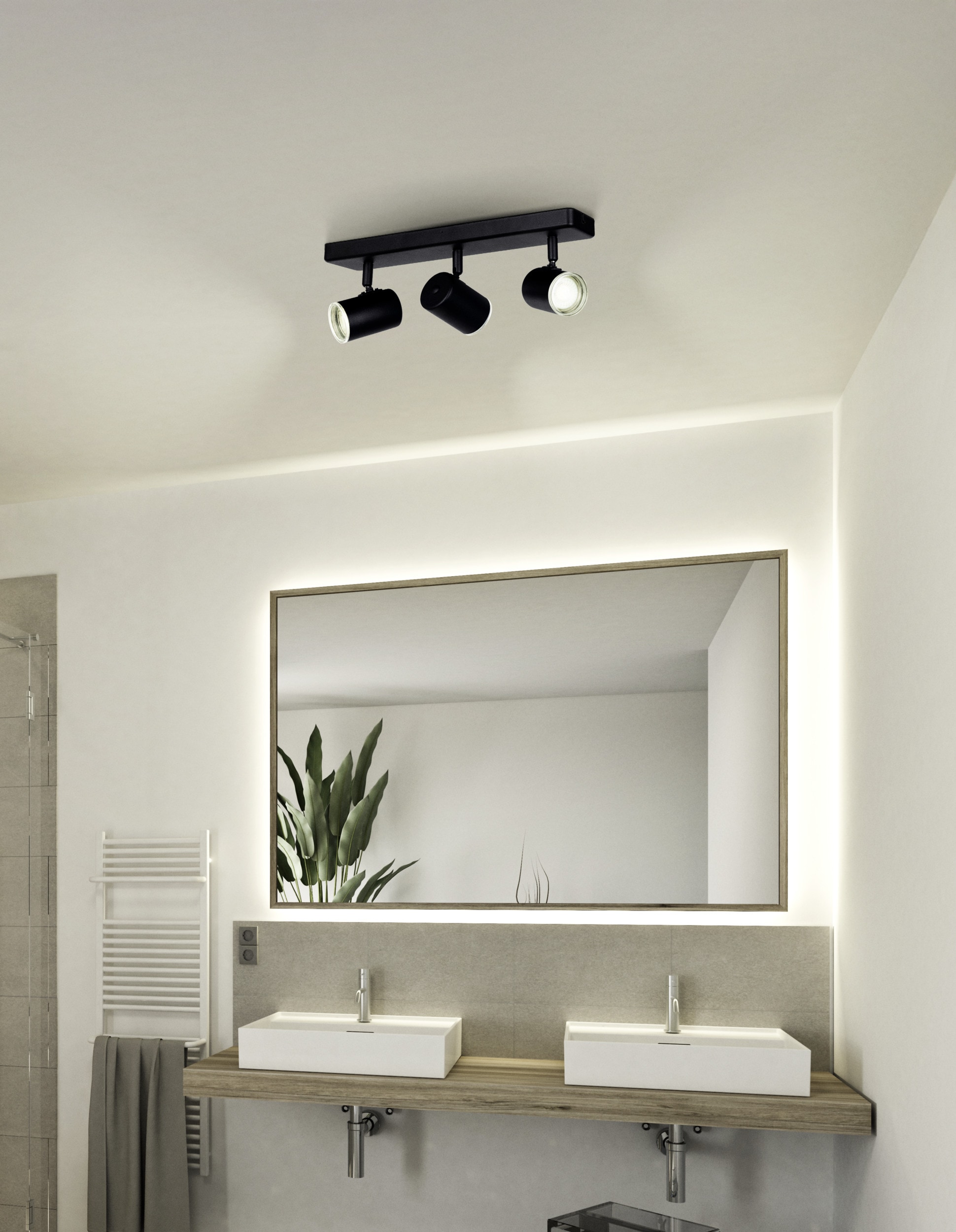 EGLO Deckenspot »CONSUMA 1 Spotlampe - Stahl - GU10 - 3X5W - IP44« GU10 1 Stk. Wandleuchte, Wandspot, schwenkbar, Strahler, L40 x B8 x H13 cm