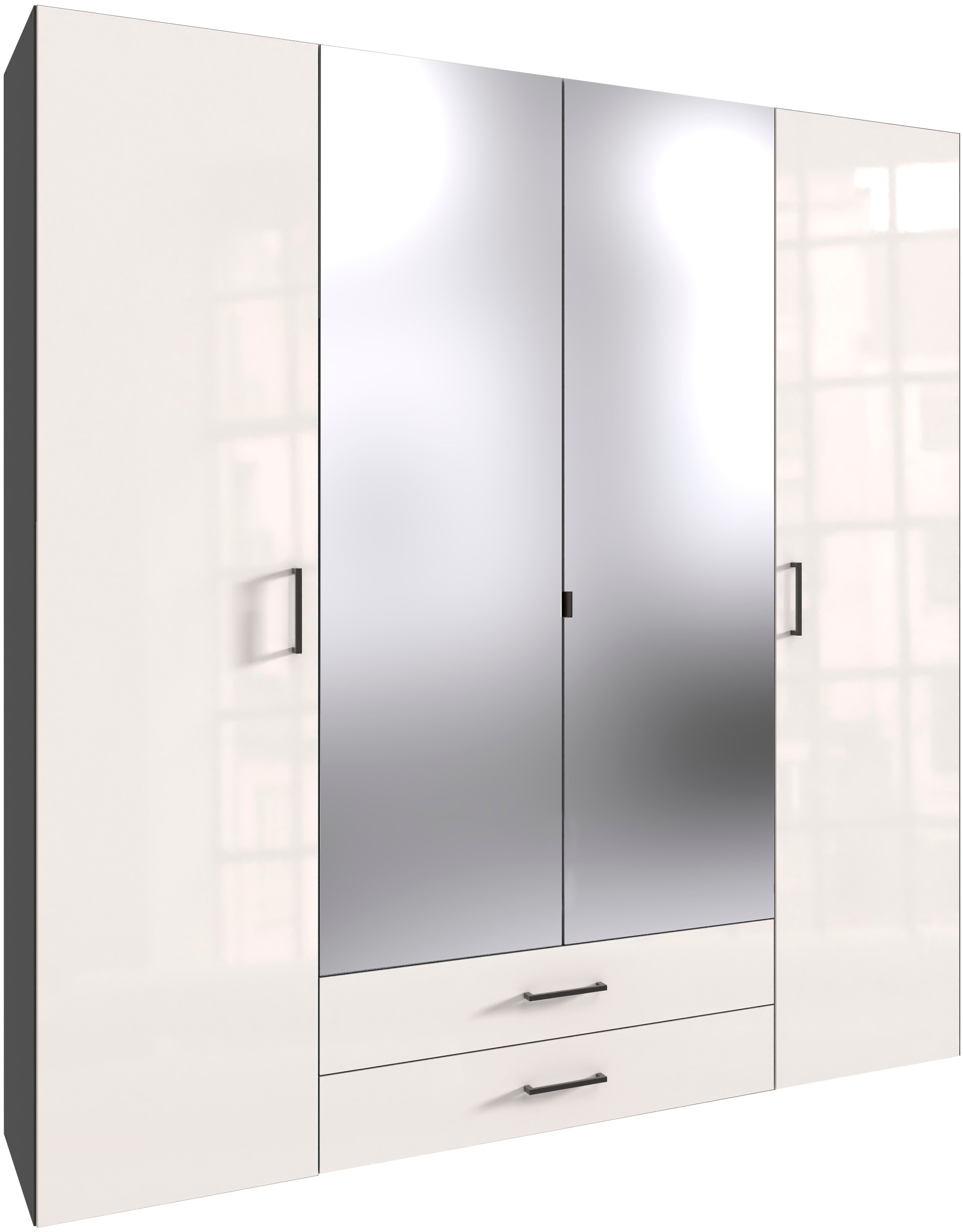 Wimex Drehtürenschrank "Mugano" mit langen oder kurzen Griffen aus Metall, günstig online kaufen