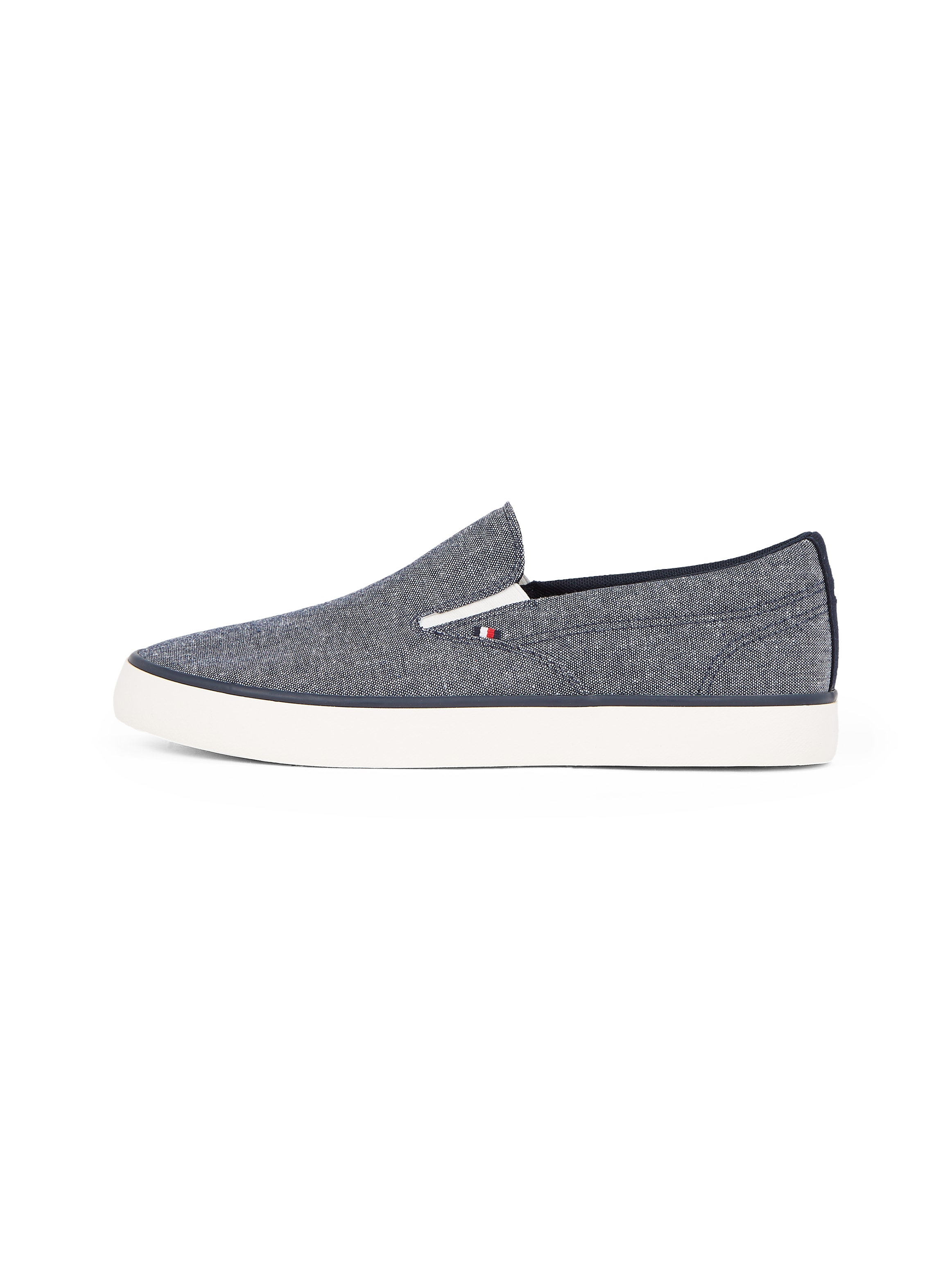 Tommy Hilfiger Slip-On Sneaker »TH HI VULC LOW SLIP ON CH«, Freizeitschuh, Schlupfschuh, Halbschuh mit seitlichen Gummizügen