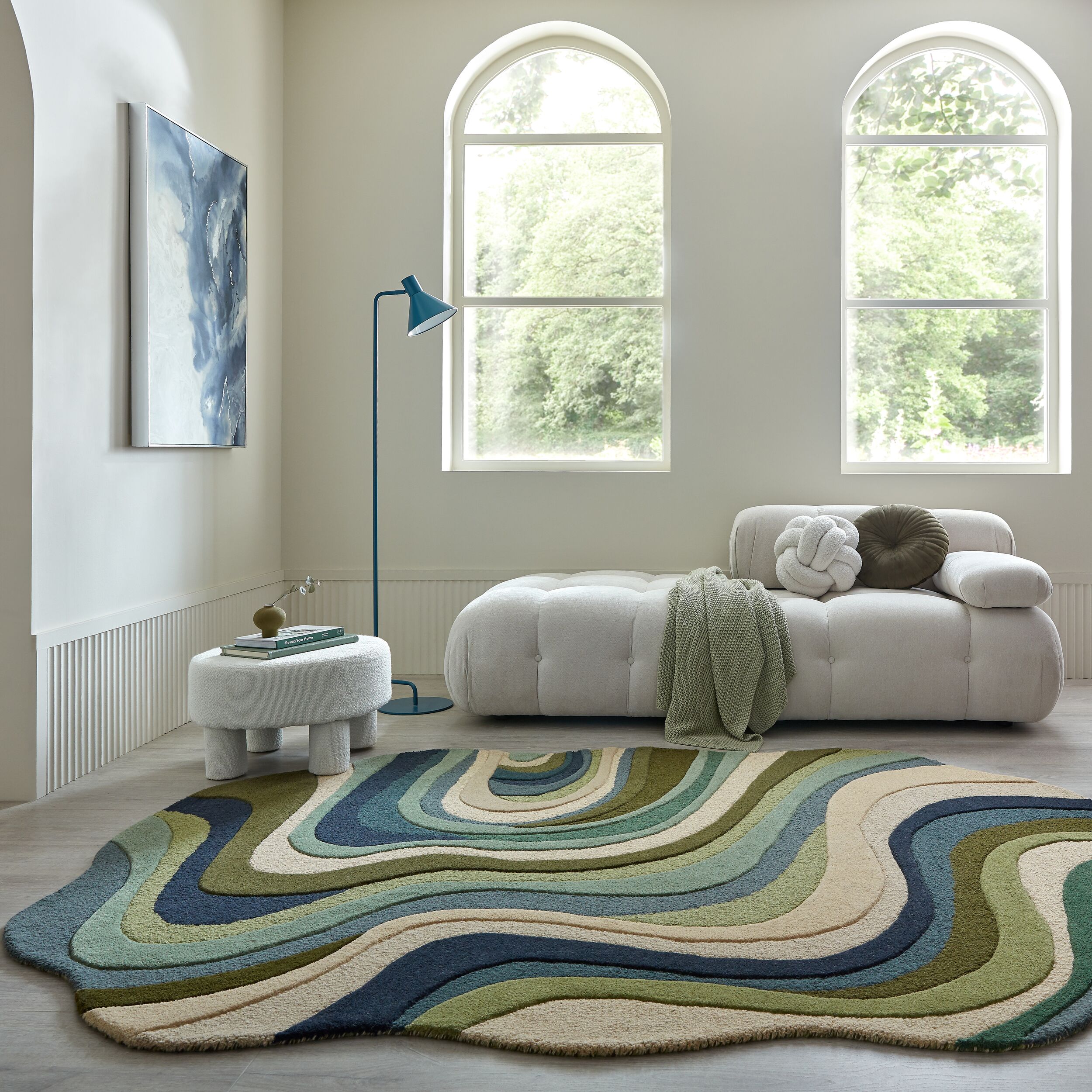 FLAIR RUGS Wollteppich "ENVY" organisch 10 mm Höhe aus 100 % Wollflor, organische Form