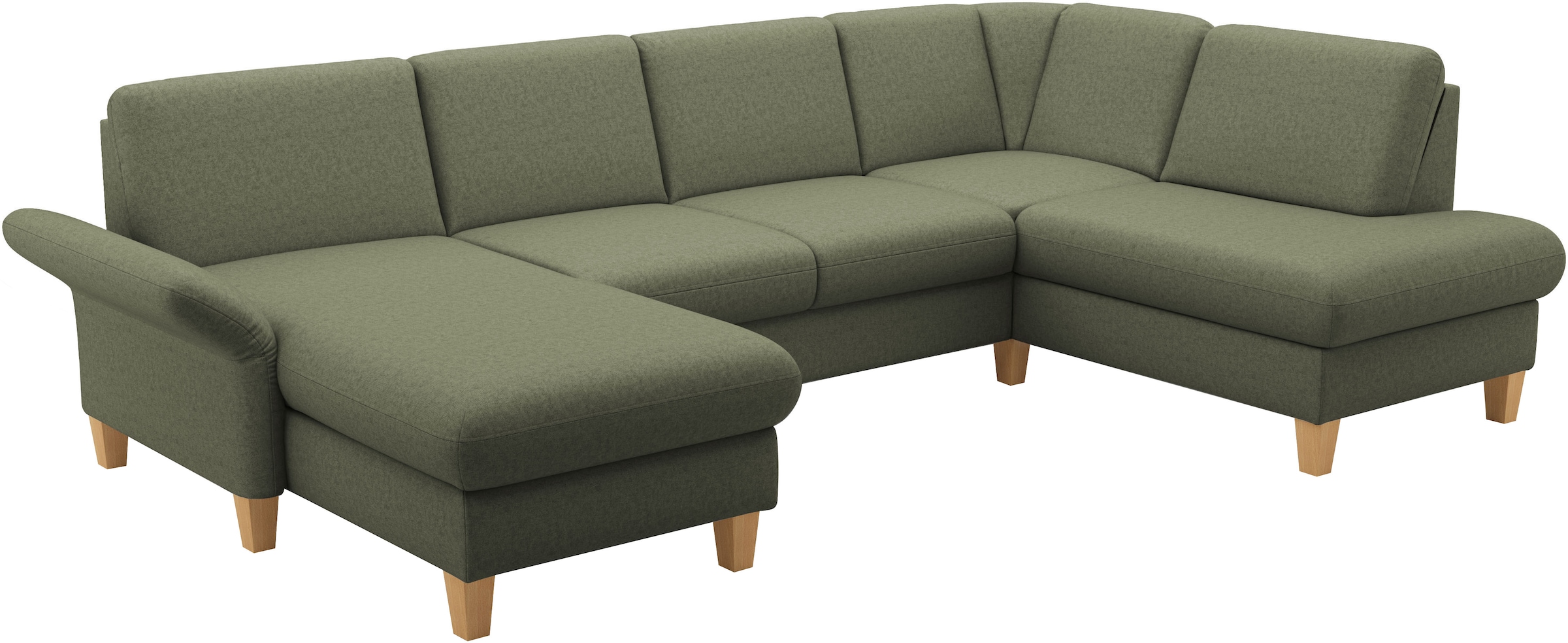 Home affaire Wohnlandschaft »Rochelle, U-Form« optional mit Armteilverstellung, mit Bettfunktion & Bettkasten