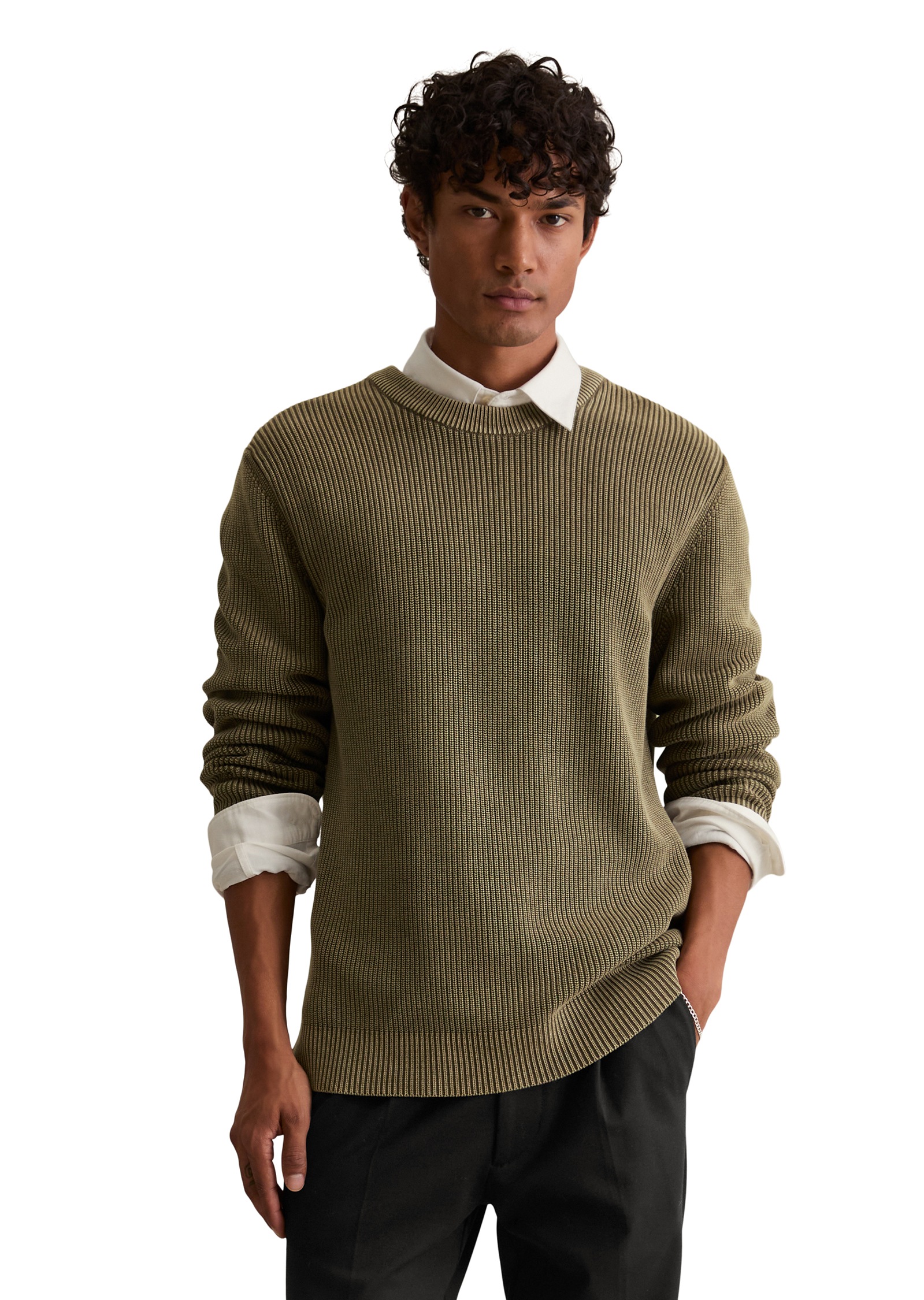 Marc OPolo DENIM Rundhalspullover "loose fit mit speziellem Farbeffekt" günstig online kaufen