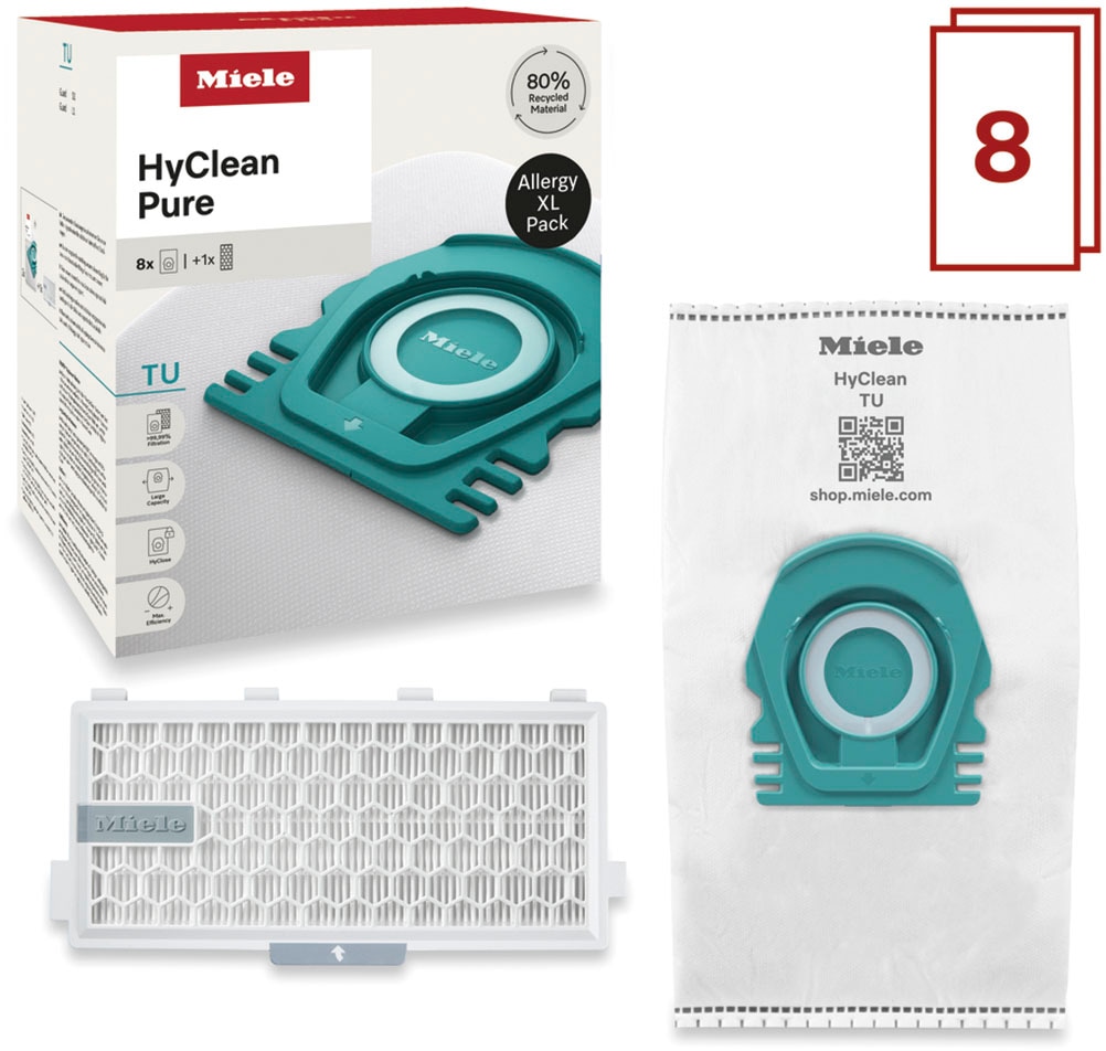 Miele Staubsaugerbeutel »XL-Pack Allergy Staubsaugerbeutel HyClean Pure TU«, (Spar-Set, 9 St.), Miele Original Zubehör