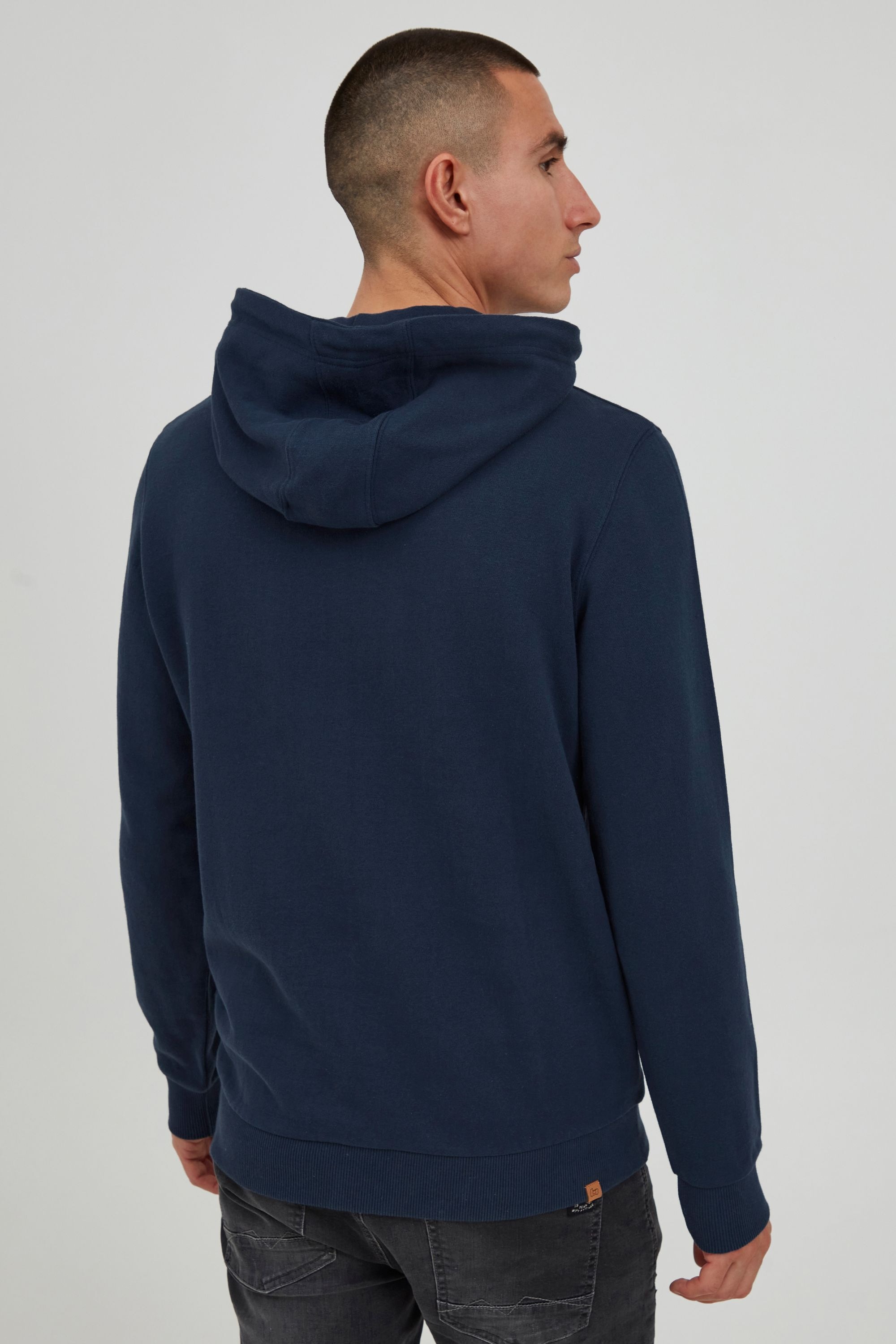 Kapuzenpullover BLEND "BHLobo", Herren, Gr. XL, blau (marineblaus), Sweatware, 100% Baumwolle, unifarben, regular fit normal, ohne Ausschnitt, eng, Pullover Kapuzenpullover, Lässiger Hoodie mit Kapuze und Kängurutasche 6