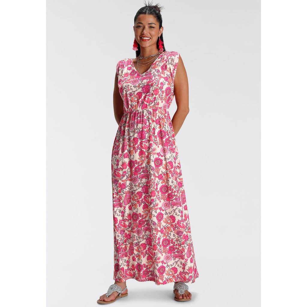 Melrose Maxikleid, mit tiefem V-Ausschnitt