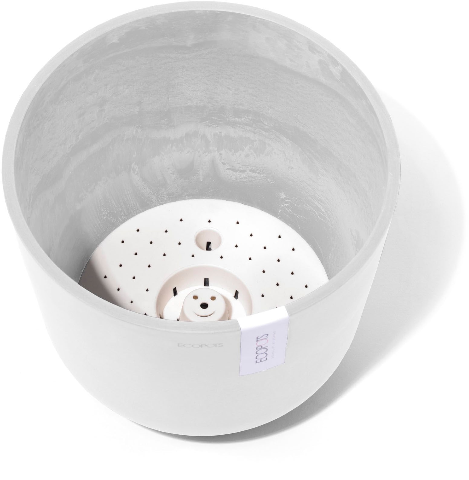 ECOPOTS Blumentopf »Oslo 25 + Wassersystem Weiß« für innen und außen: frostsicher, bruchsicher und lichtbeständig