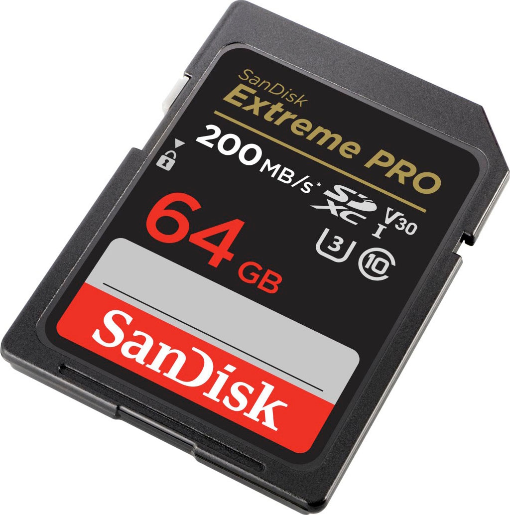 Sandisk Speicherkarte »Extreme PRO SDXC™-UHS-I-Karte«, (Video Speed Class 30 (V30)/UHS Speed Class 3 (U3) 200 MB/s Lesegeschwindigkeit)