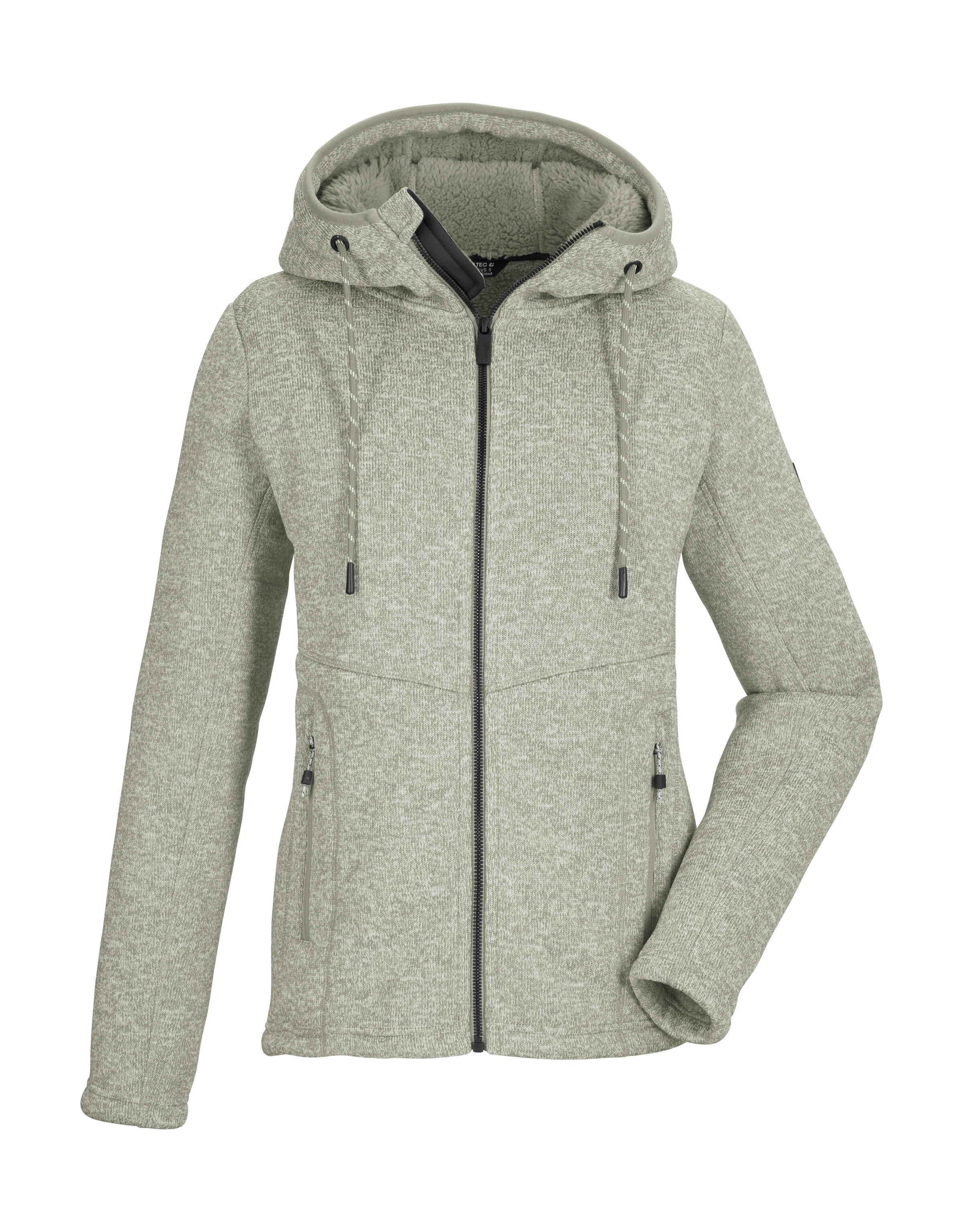 Killtec Fleecejacke "KOW 41 WMN KNTFLC JCKT" Strickfleecejacke mit Teddyfutter, Kapuze, verschließbare Taschen