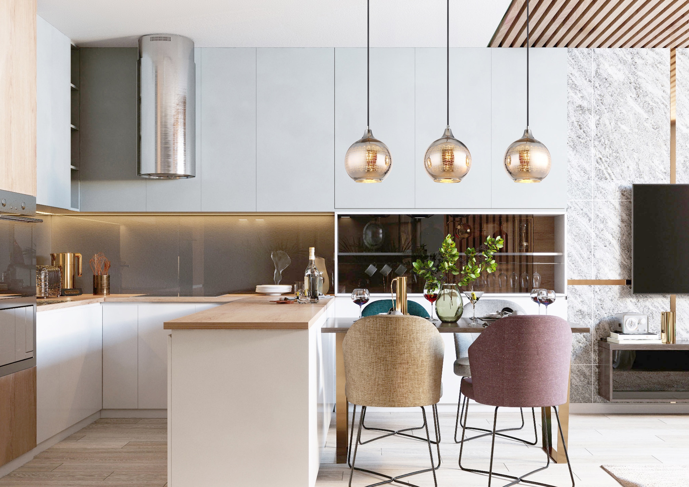 GLOBO LIGHTING Hängeleuchte »LOURDES« E27 1 Stk. Hängelampe Esszimmer-Leuchte Esstischleuchte Wohnzimmer