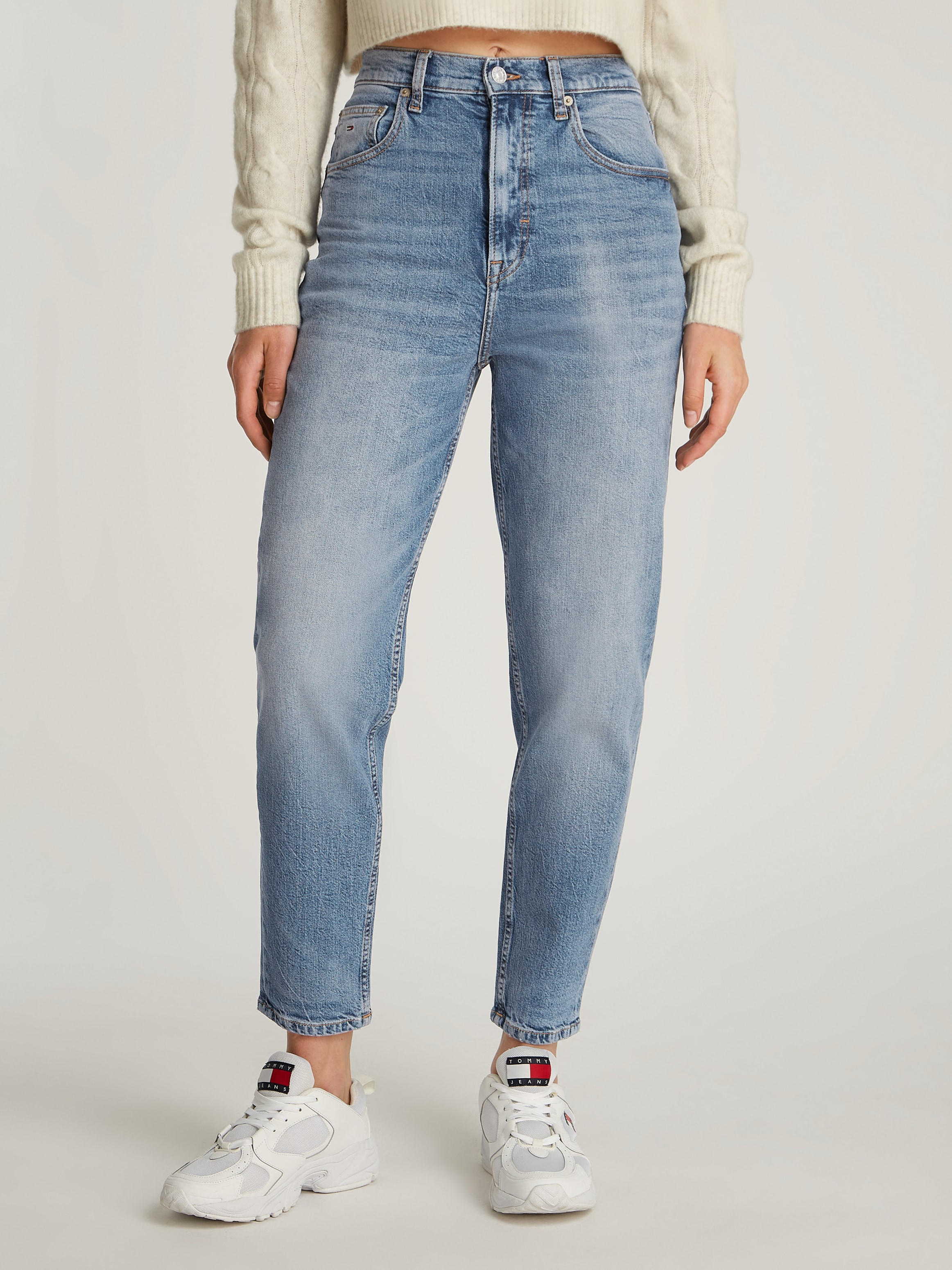 Mom-Jeans, mit Logo-Stickereien