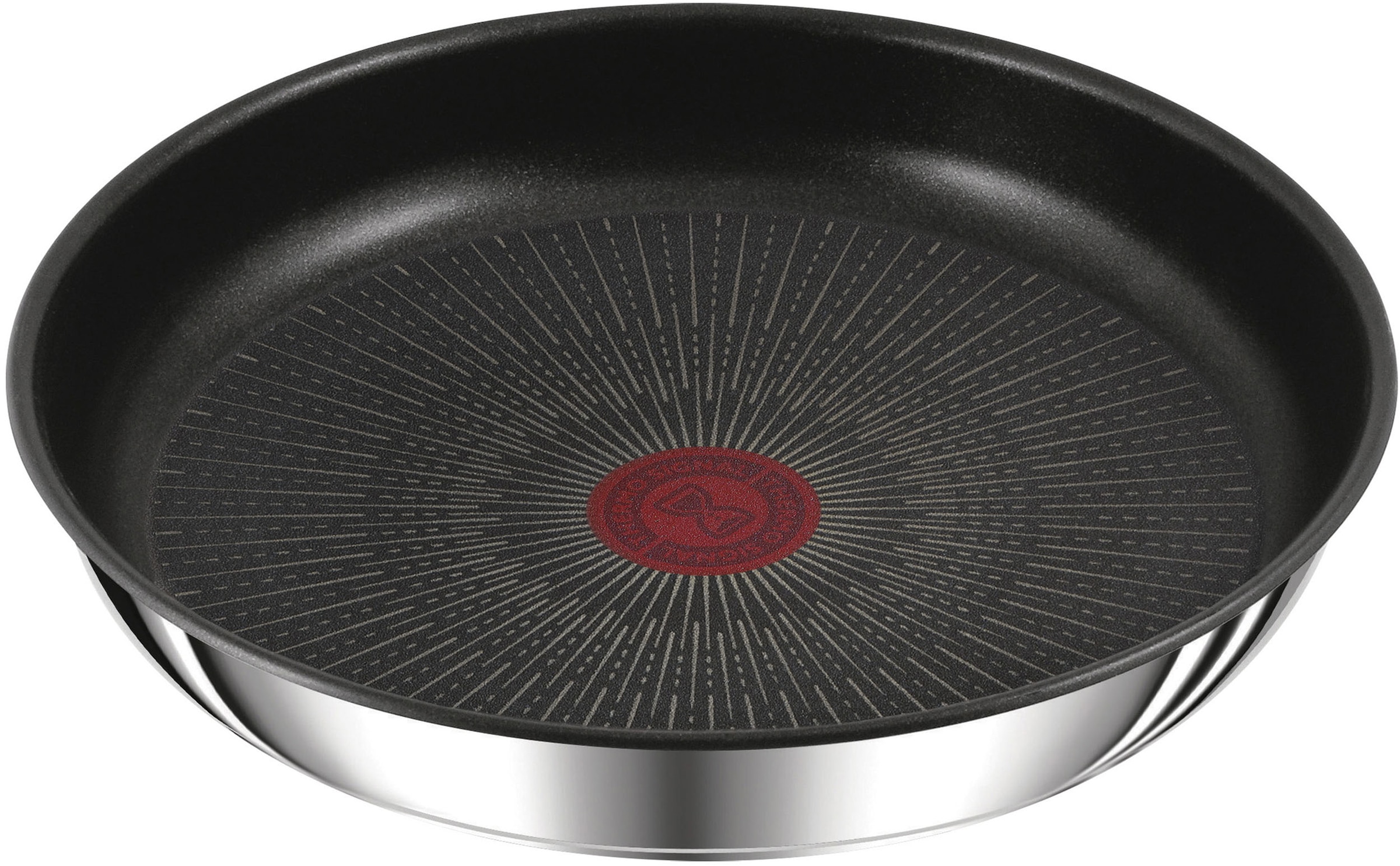 Tefal Bratpfanne "Ingenio Preference" Edelstahl 1 Stk. tlg. stapelbar, Antihaftversiegelung, Thermo-Signal, 18/10-Edelstahl
