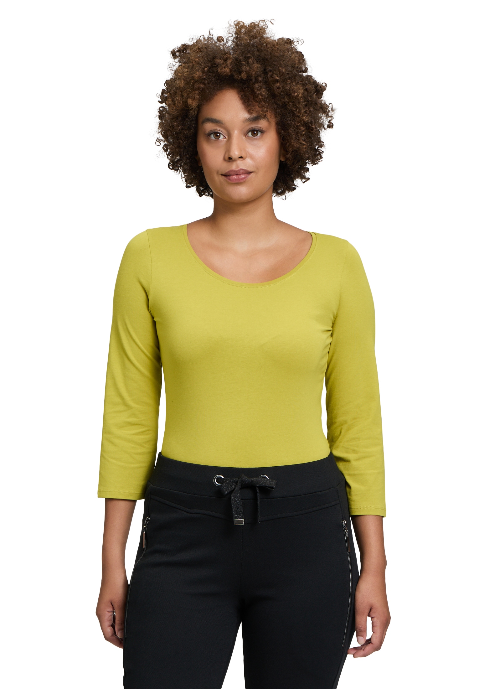 Cartoon 3/4-Arm-Shirt "Damen mit Rundhalsausschnitt", 1 Stk. Form günstig online kaufen