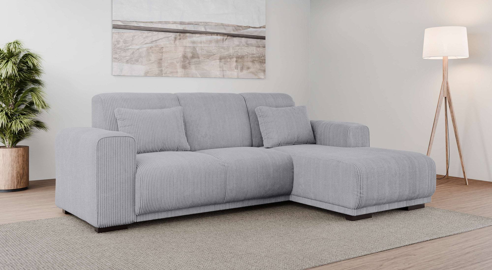 OTTO home Ecksofa "BORNHOLM L-Form, B: 234 cm - OTTO. Verlässliche Qualität." Recamiere links oder rechts bestellbar, Wellenfederung, inkl. 2 Kissen